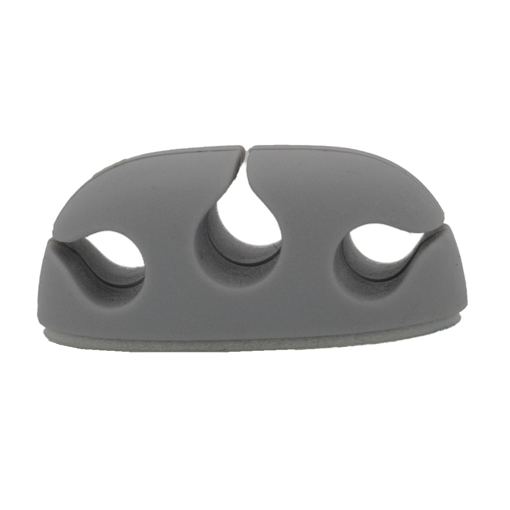 Cable Wholesale -10001 Silicone Desktop Cable Organizer with Adhesive Backing - 3 Slot - Gray - Image 2