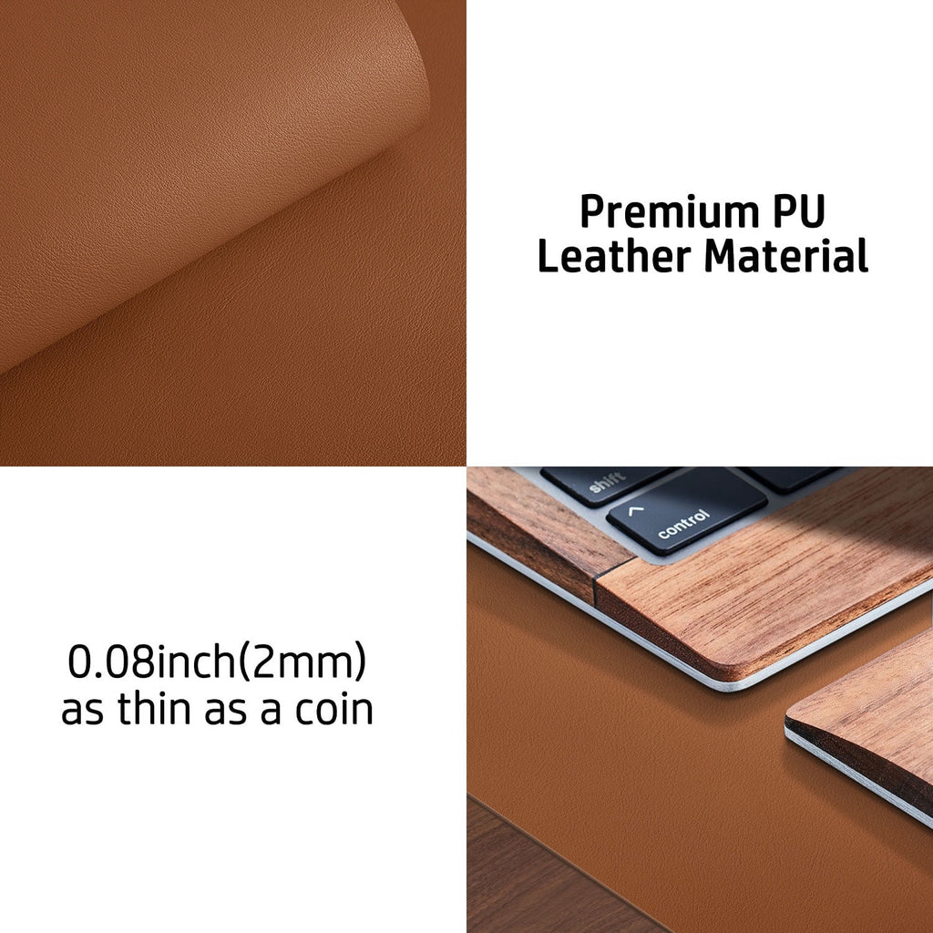 Aothia Leather Desk Pad Protector ,Mouse Pad,Office Desk Mat, Non-Slip PU Leather Desk Blotter,Laptop Desk Pad,Waterproof Desk Writing Pad f - Image 3