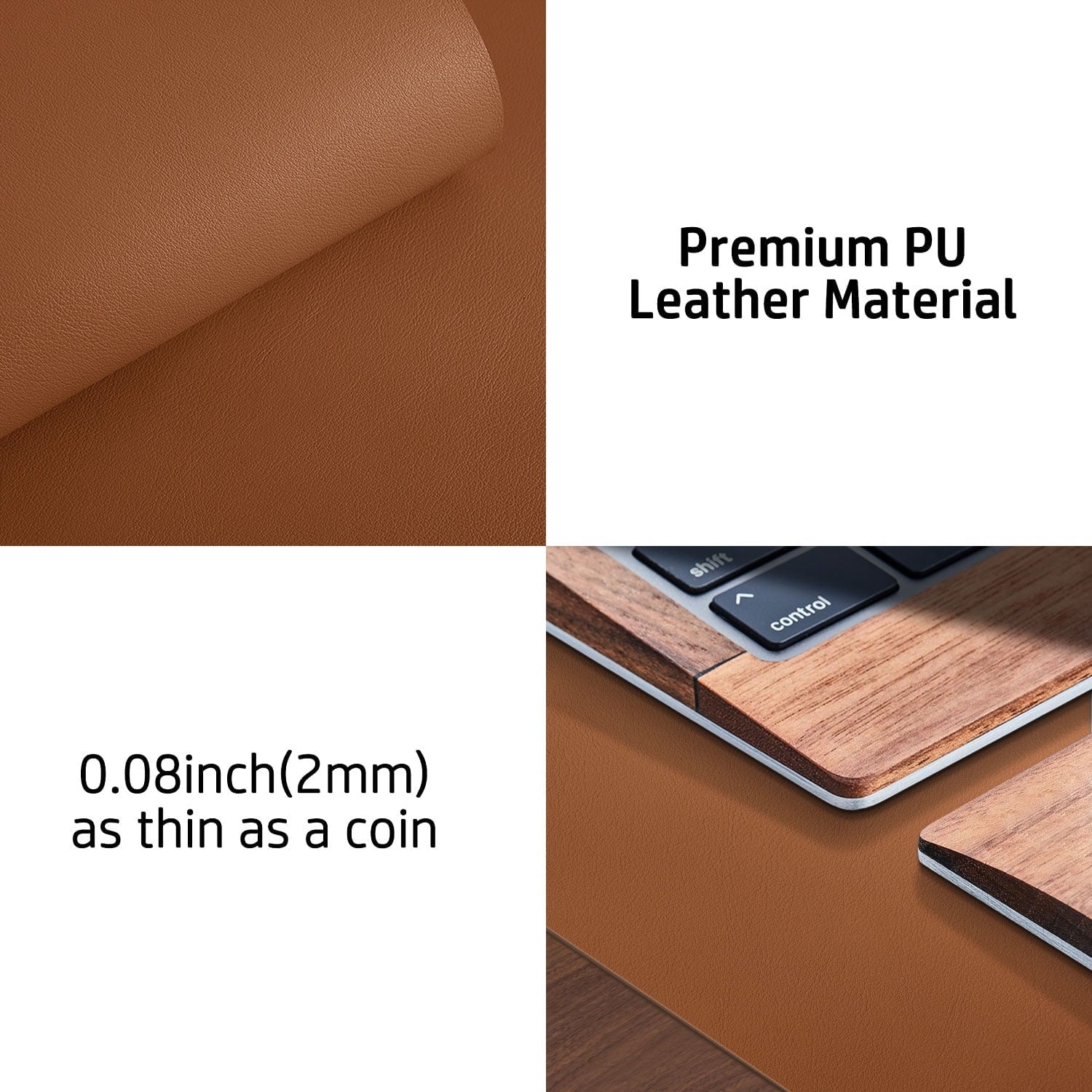 Aothia Leather Desk Pad Protector ,Mouse Pad,Office Desk Mat, Non-Slip PU Leather Desk Blotter,Laptop Desk Pad,Waterproof Desk Writing Pad f - Image 3