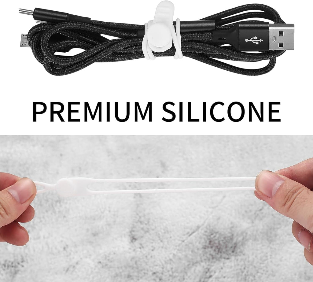 25 Pcs Silicone Cable Ties, Reusable Cable Straps Wire Organizer, Cable Management Cord Organizer for Fastening Earph... - Image 4
