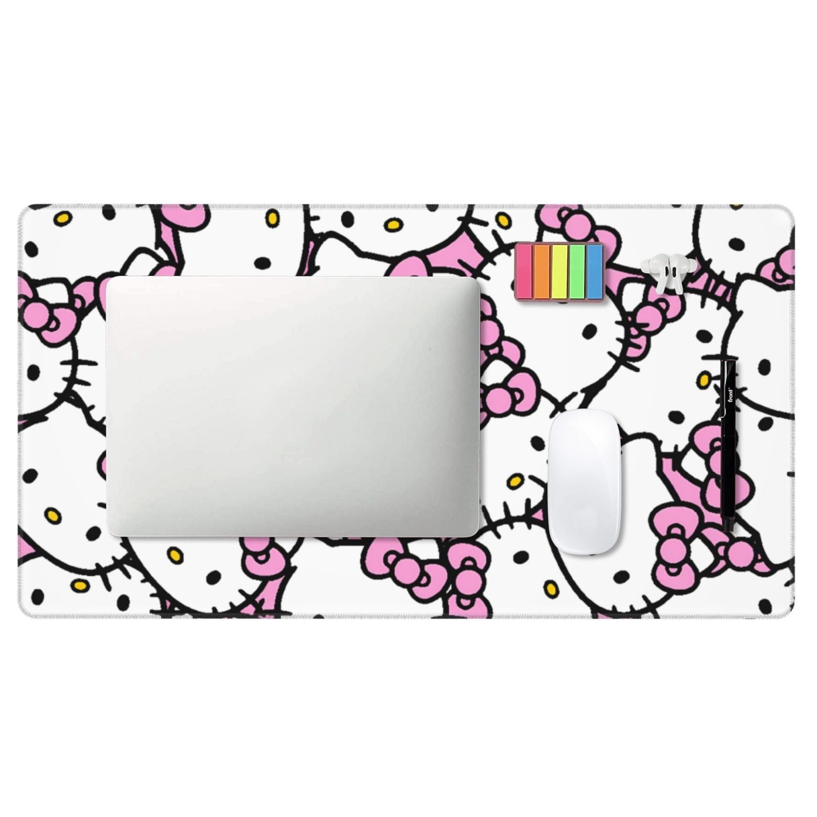 Extra Large Gaming Mouse Pad Non-Slip Rubber Hello Kitty Mousepad with Stitched Edges Desk Pad Mat for Office Home 15.8x29.5 in - Image 5
