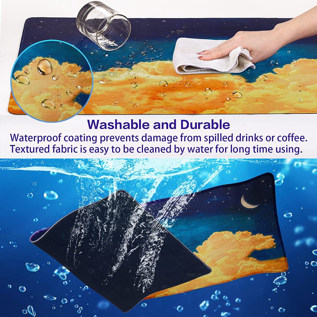 Gaming Mouse Pad, Extended Mouse Pad, 31.5x15.7inch XXL Large Big Computer Keyboard Mouse Mat Desk Pad with Non-Slip Base and Stitched Edge - Image 3