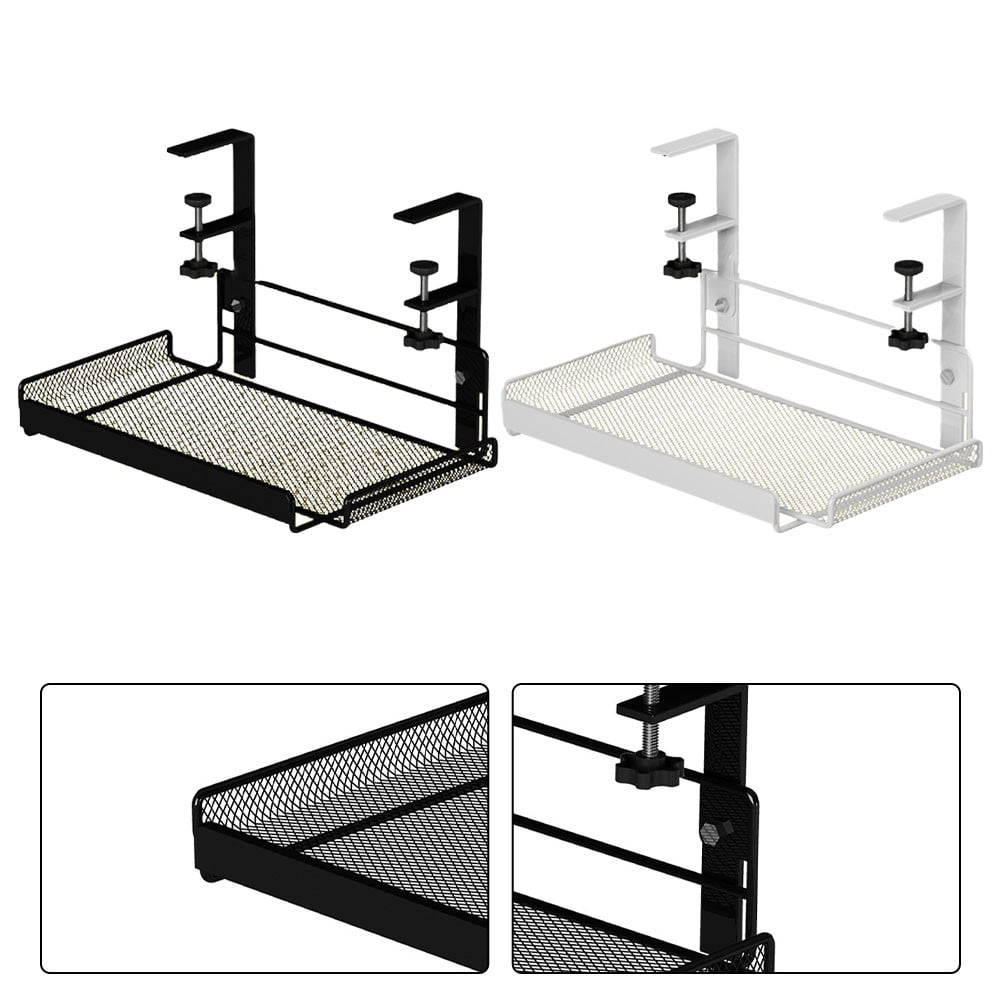 Under Desk Cable Management Tray, No Drill Cable Tray Organizers, Wire Management Tray Cable Rack with Clamp Mount, M... - Image 2