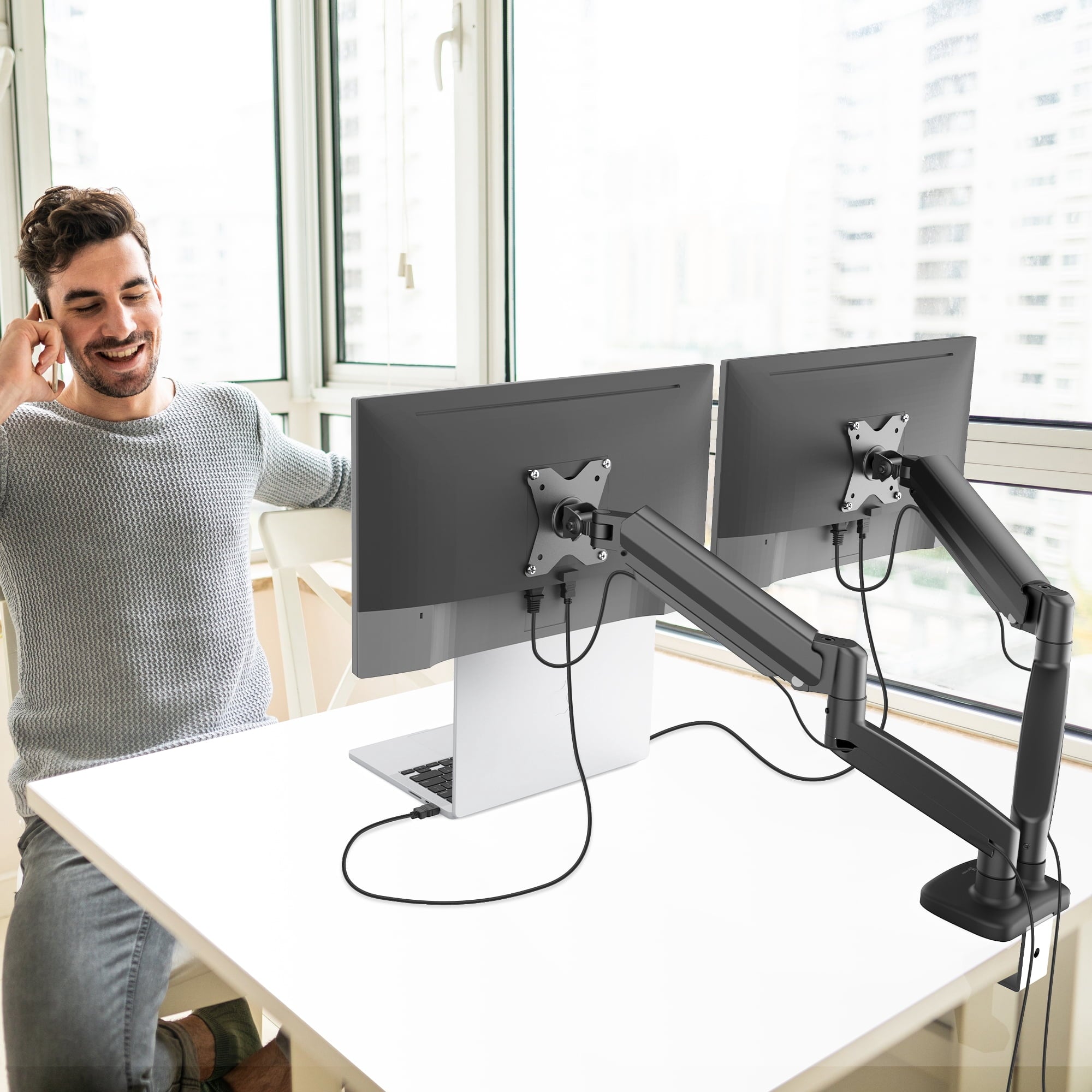Ergonomic Dual Monitor Mount for Maximum 32" Screen - Image 5