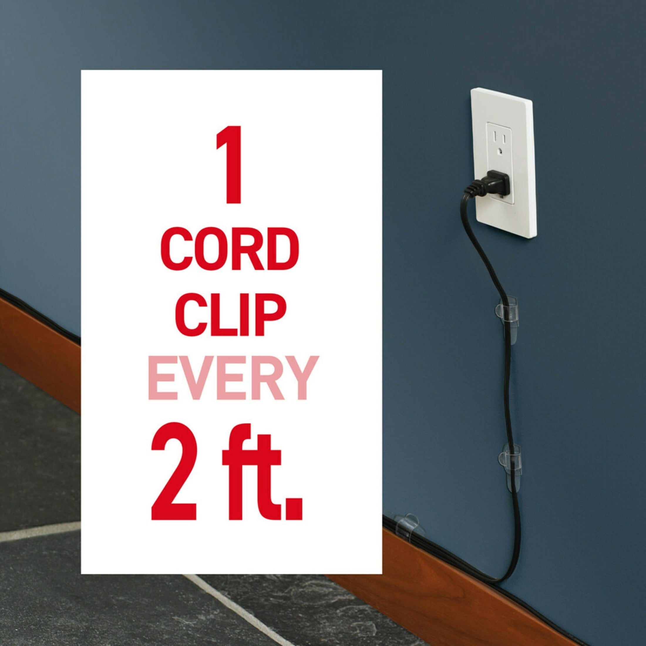 Clear Round Cord Clips, 4 Clear Clip, 5 Strip - Image 3