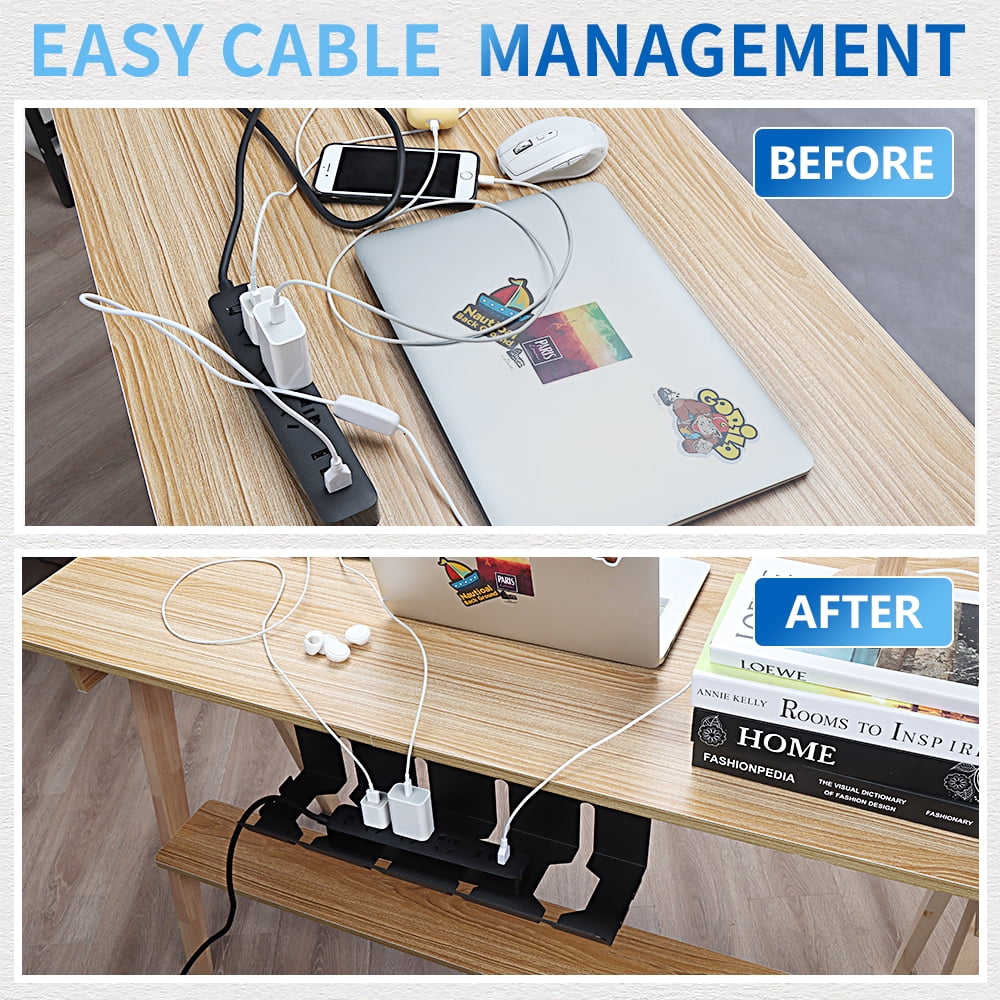 Under Desk Cable Management Tray with Wire Organizer, Black, 3.58 lbs - Image 6