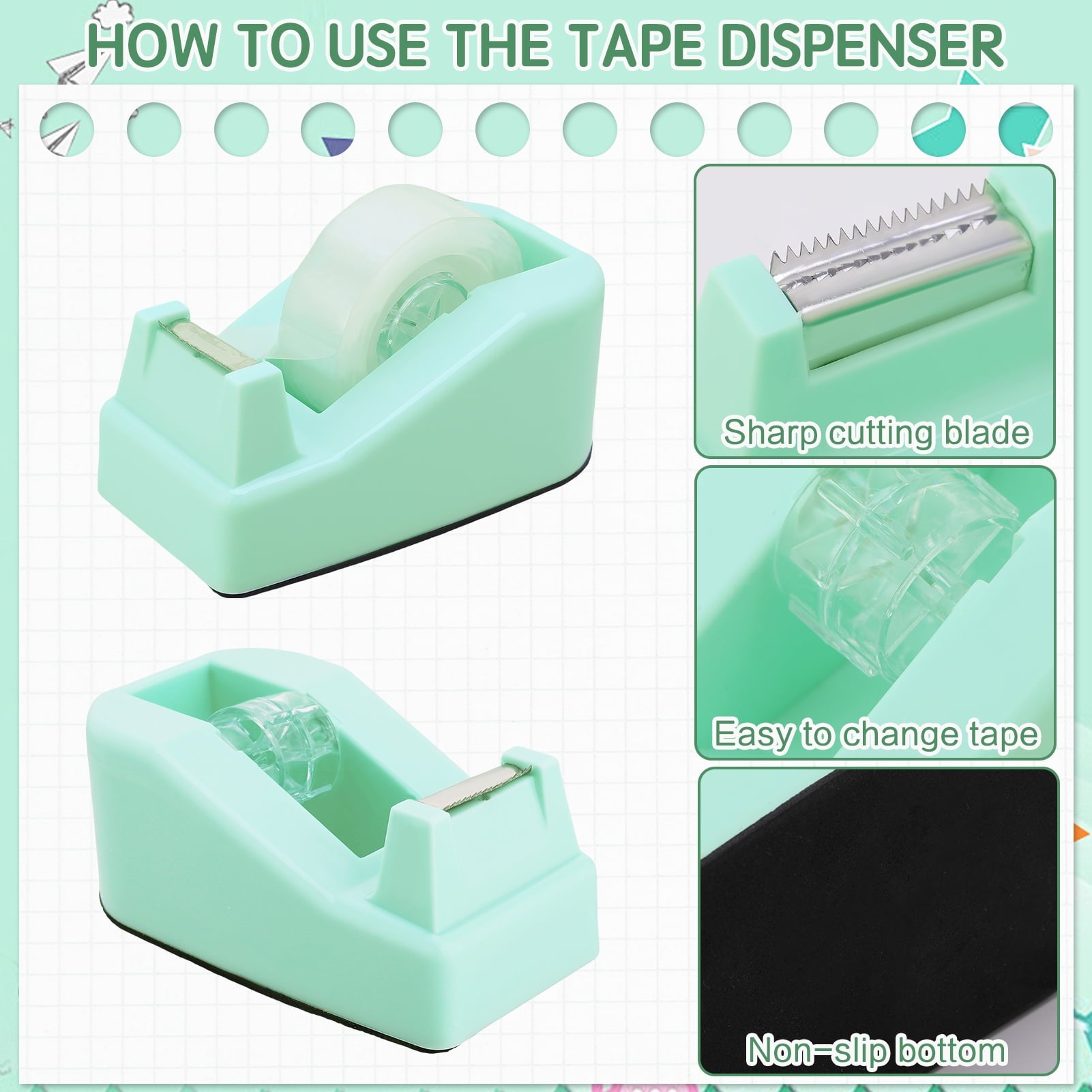 13-in-1 Office Supplies Set & Desk Organizer Kit, Premium Stapler, Tape Dispenser, 1000 Staples, Scissors, Paper/Bind... - Image 6