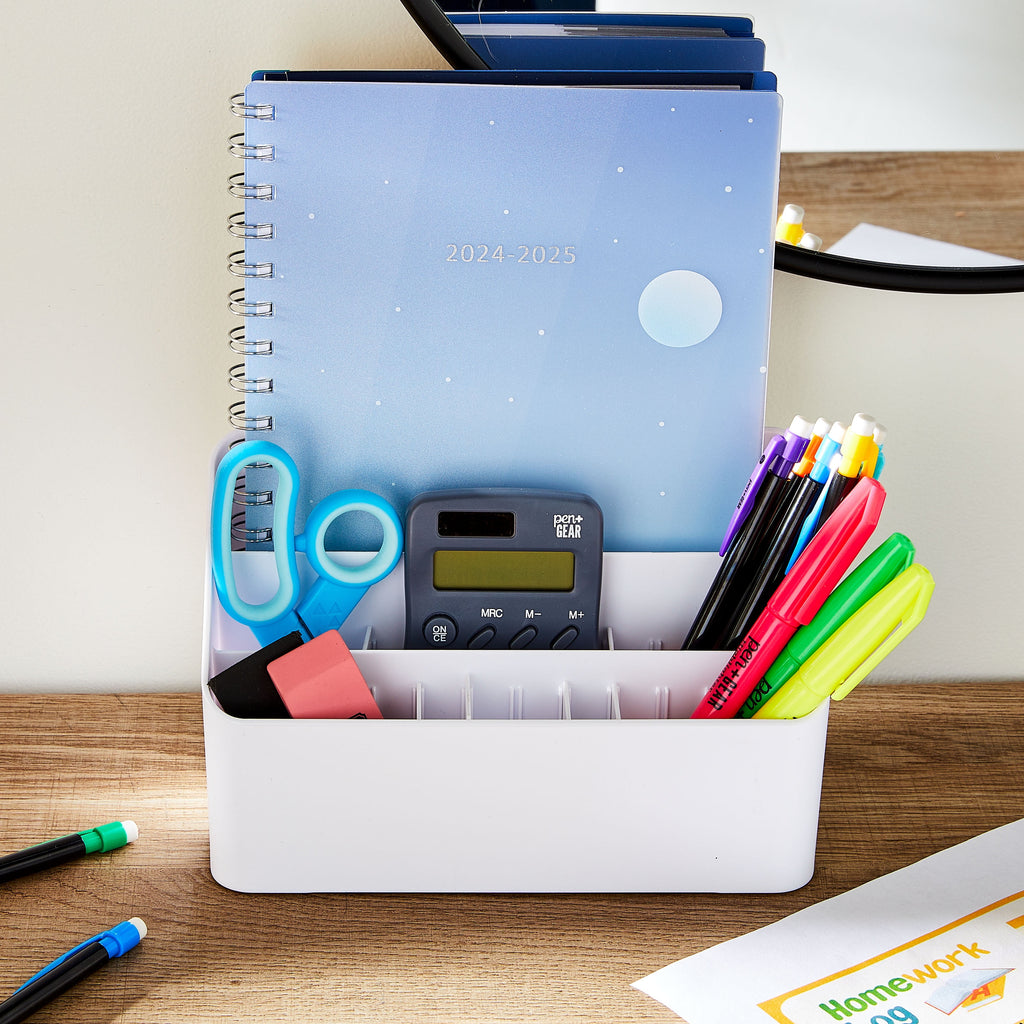 Pen+Gear White All in One Desktop Storage Organizer for School and Office Supplies - Image 2