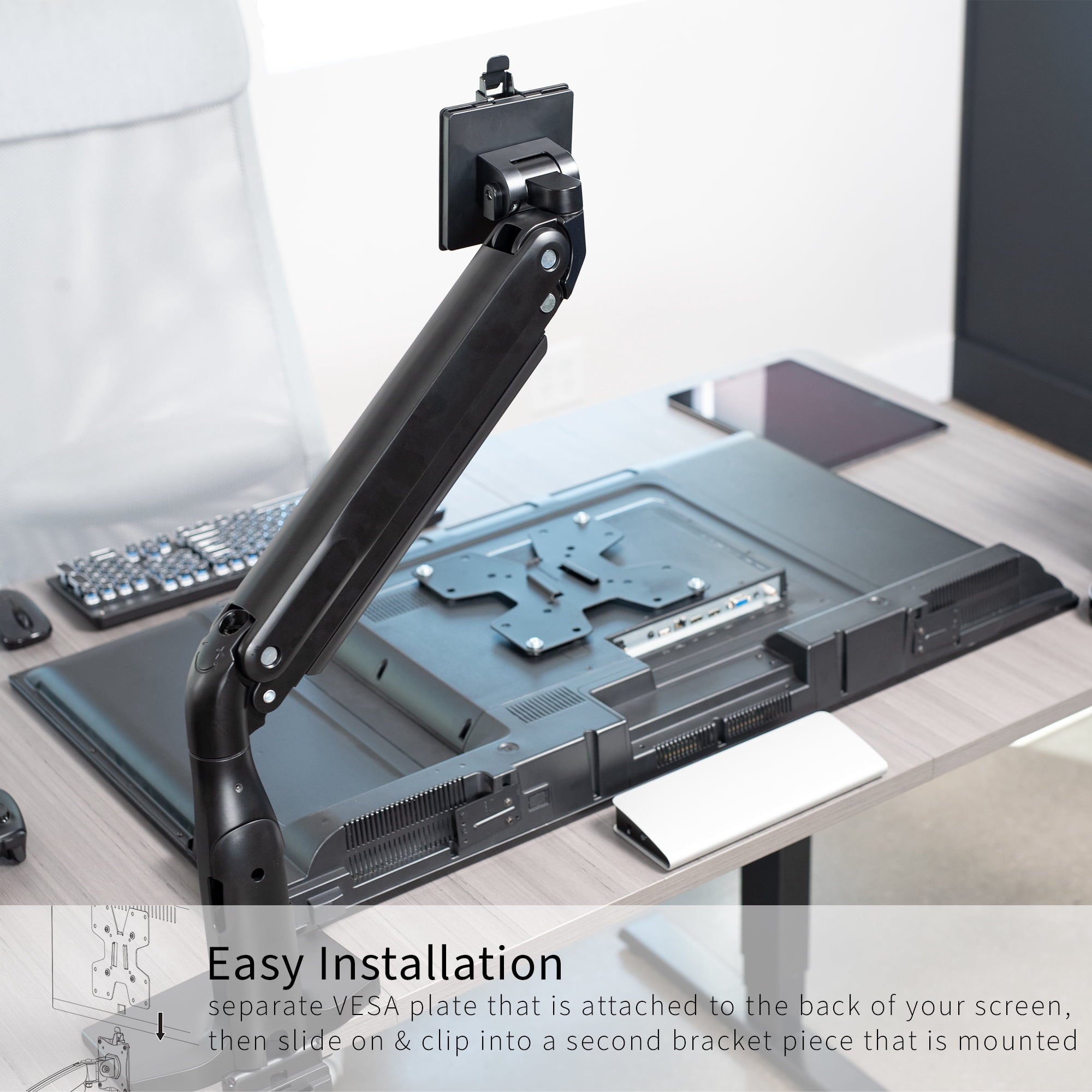 Black Large Adapter VESA Bracket Kit, Monitor Wall Mount, Stand Attachment - Image 5