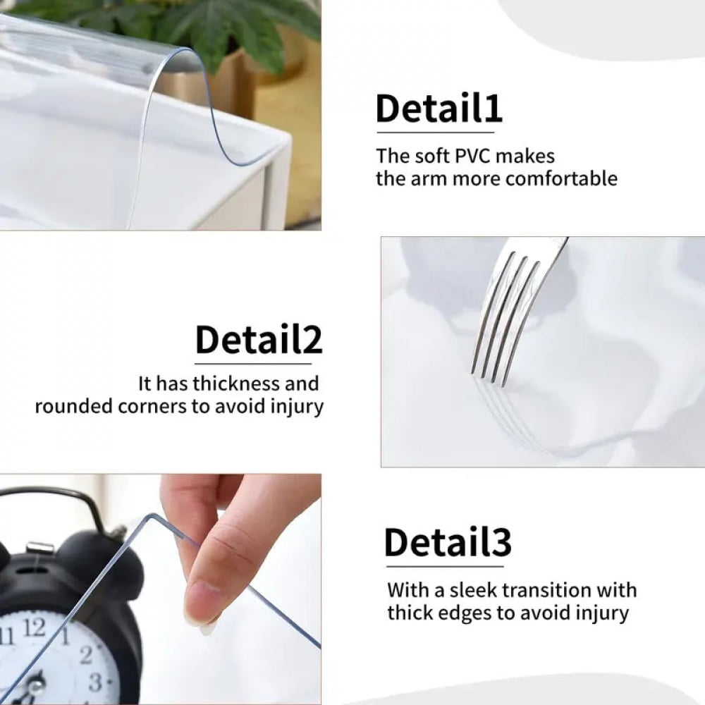 Clear Desk Mat, Non-Slip Clear Desk Pad, Heat Resistant & Waterproof Writing Mat Desk Table Protector for Home and Of... - Image 4