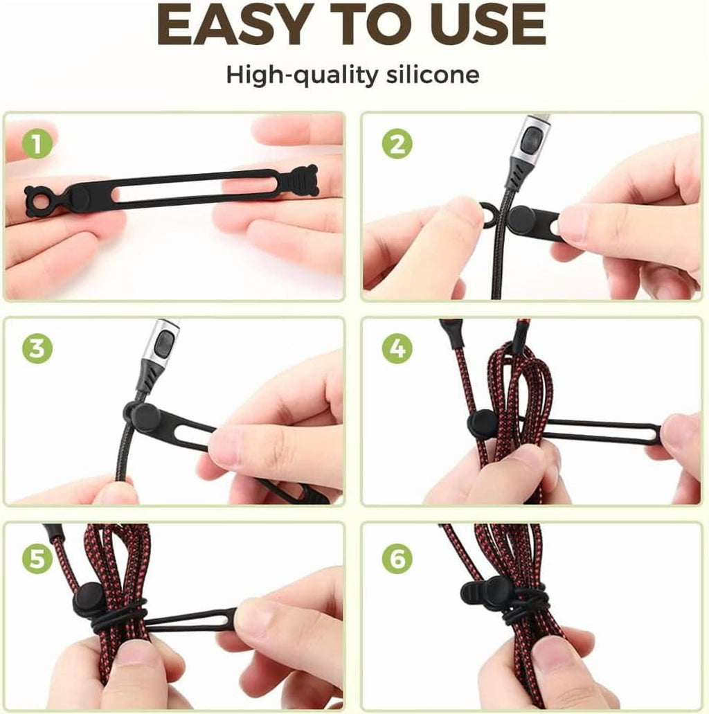 Data Cable Organizer, 2026 New Silicone Cable Straps Cord Organizer, Reusable Electrical Cable Ties Wire Management Organizers, Elastic Cord - Image 6