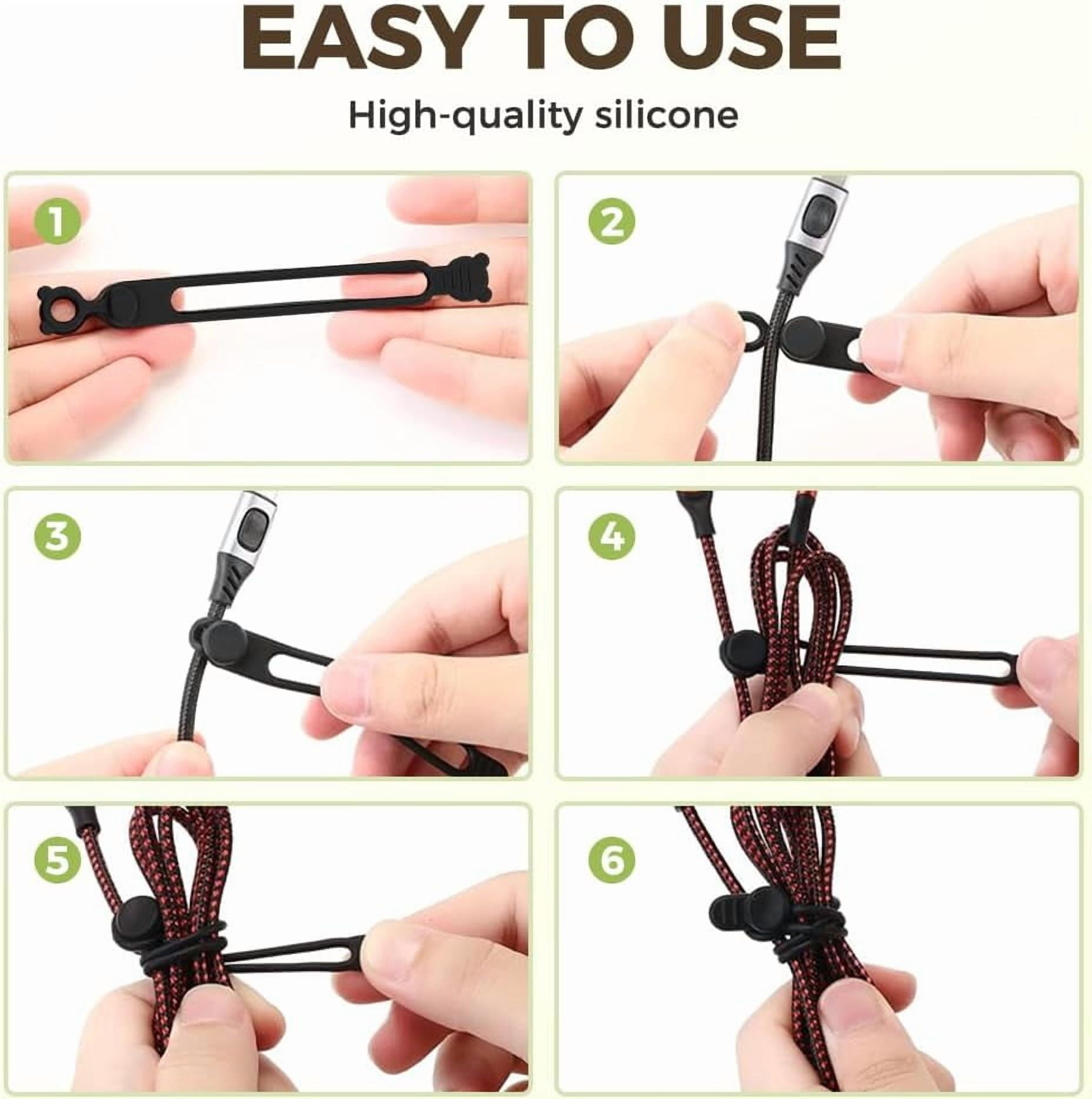 Data Cable Organizer, 2026 New Silicone Cable Straps Cord Organizer, Reusable Electrical Cable Ties Wire Management Organizers, Elastic Cord - Image 6