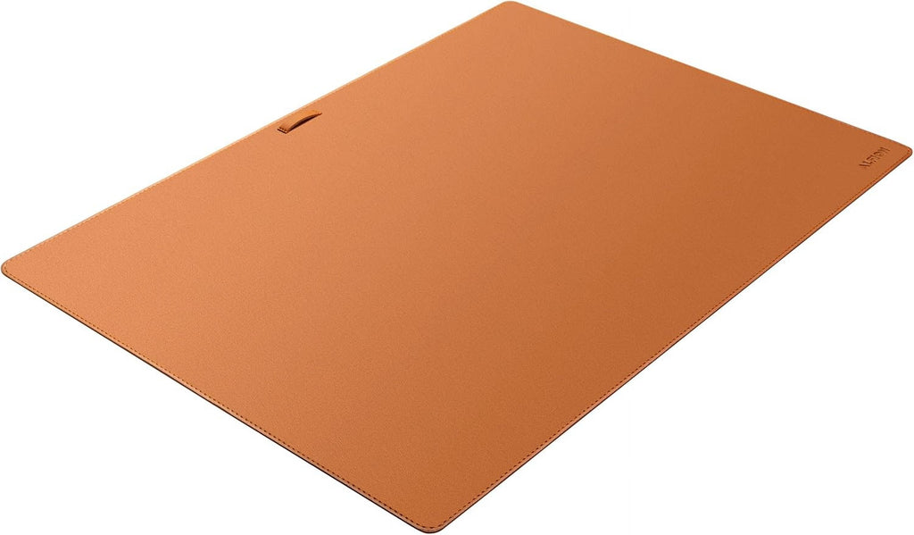 Leather Desk Mat Cable Organizer 23.6" x 17" | Premium Brown Vegan Leather Desk Protector Blotter Mouse Pad with Felt Non Slip Bottom for Ho - Image 3