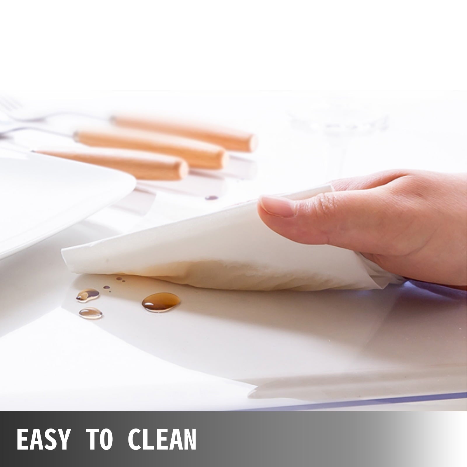 VEVOR Desk Cover Protector Clear PVC Desk Pad 44 x 90 Inch- 1.5mm Thick Transparent - Image 6