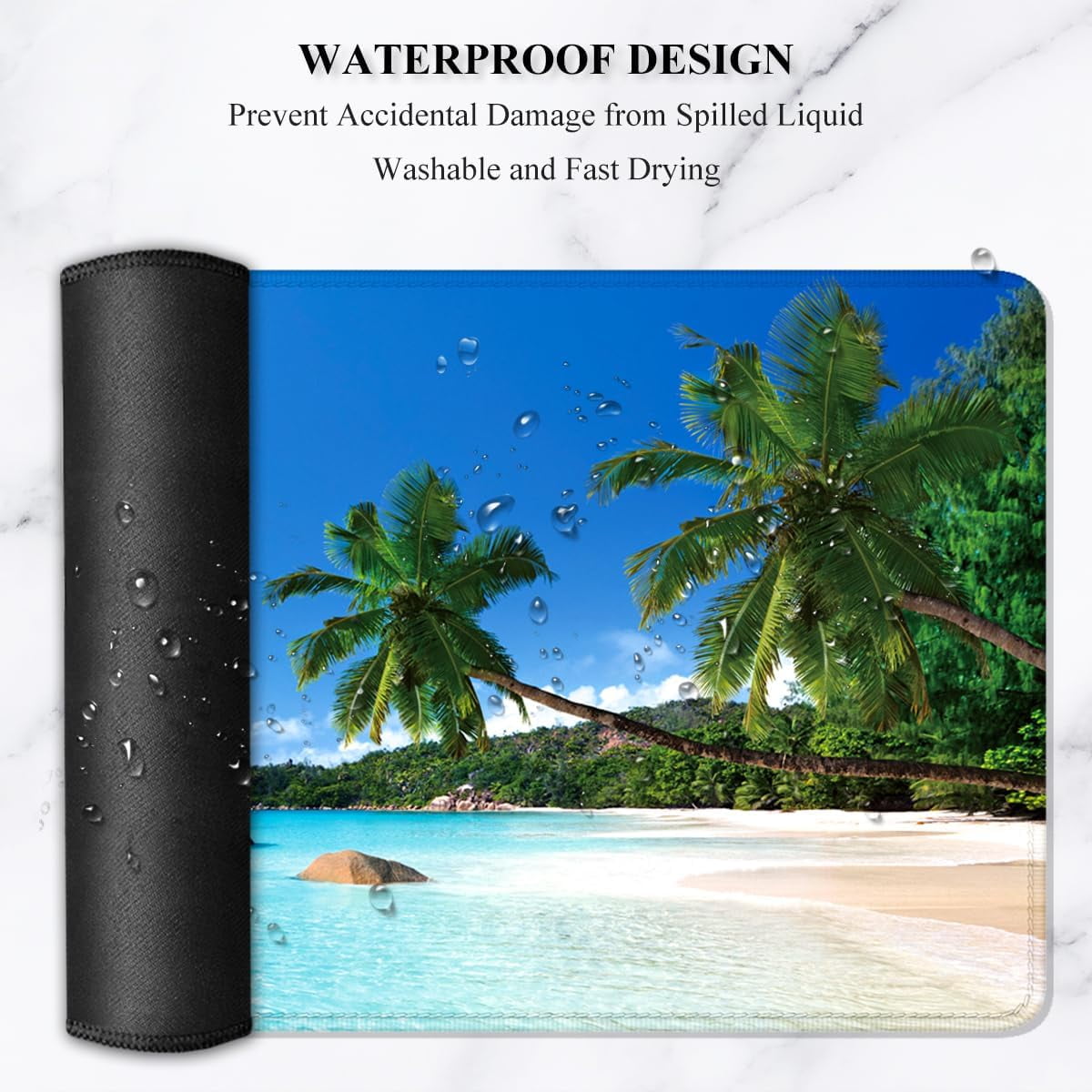 Desk Pad, XL Extended Large Gaming Mouse Pad 31.5x11.8 Inch, Waterproof Mousepad with Stitched Edges, Non-Slip Computer Keyboard Laptop Mat - Image 6
