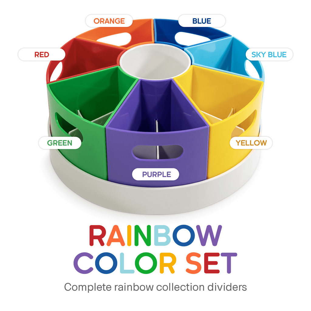Crayon Organizer for Kids with Removable Dividers - Lazy Susan School Art Supplies Caddy , Markers & Pencils Holder ,... - Image 5