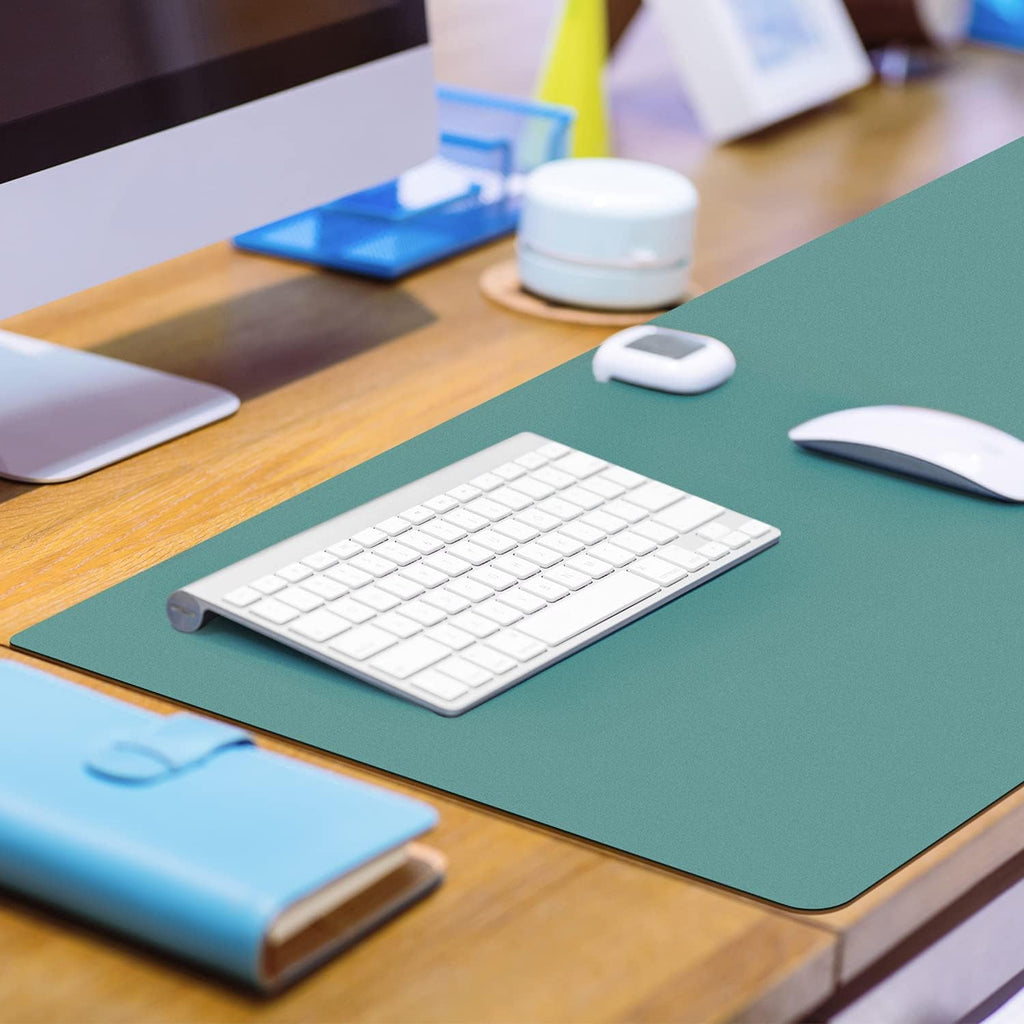 MAKUANG PVC Material Writable and Erasable Desk Mat, 27.5" x 13.8" Waterproof Large Desktop Mouse Pad, Lake Green - Image 4