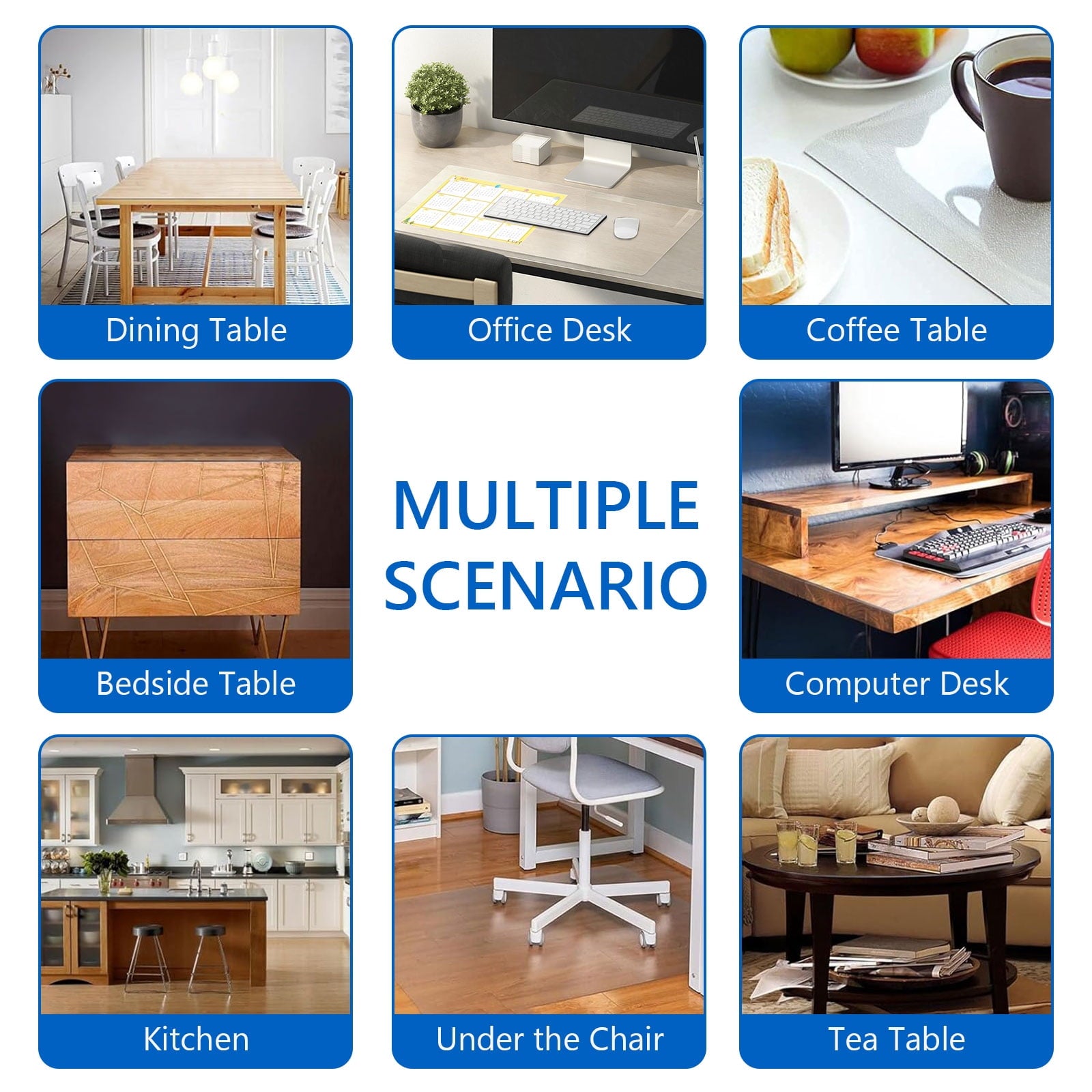 Clear Desk Pad Desk Protector Mat 16 x 24 inch Transparent Table Protector for Coffee Table Writing Desk - Image 3