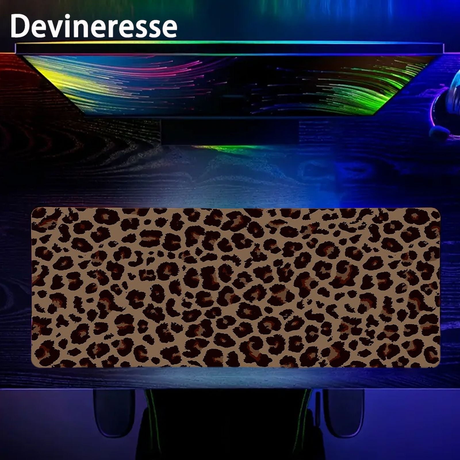 Leopard Print Desk Mat Desk Pad Large Gaming Mouse Pad E-Sports Office Keyboard Pad Computer Mouse Non-Slip Computer Mat Gift For Teen/Boyfr - Image 5