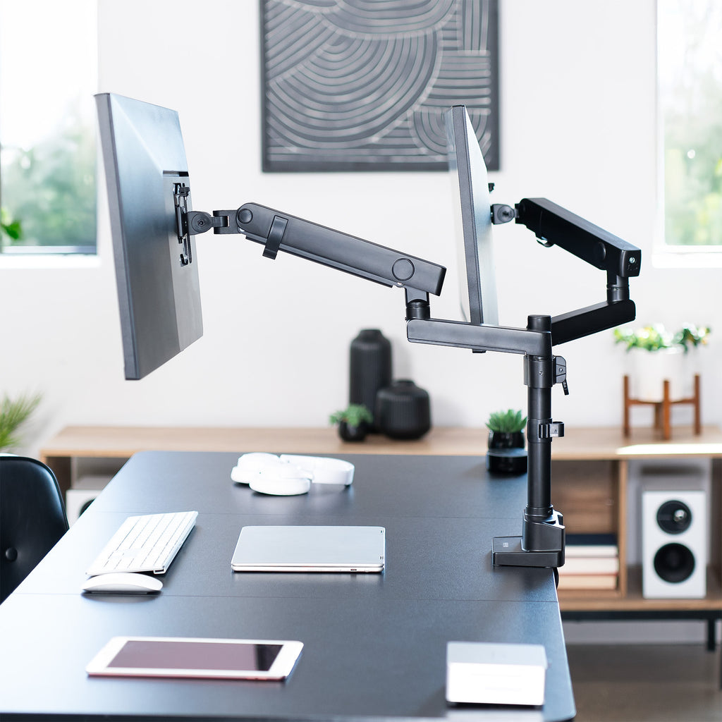 Premium Aluminum Full Motion Dual Monitor Arm Desk Mount Stand w/ USB Ports - Image 6