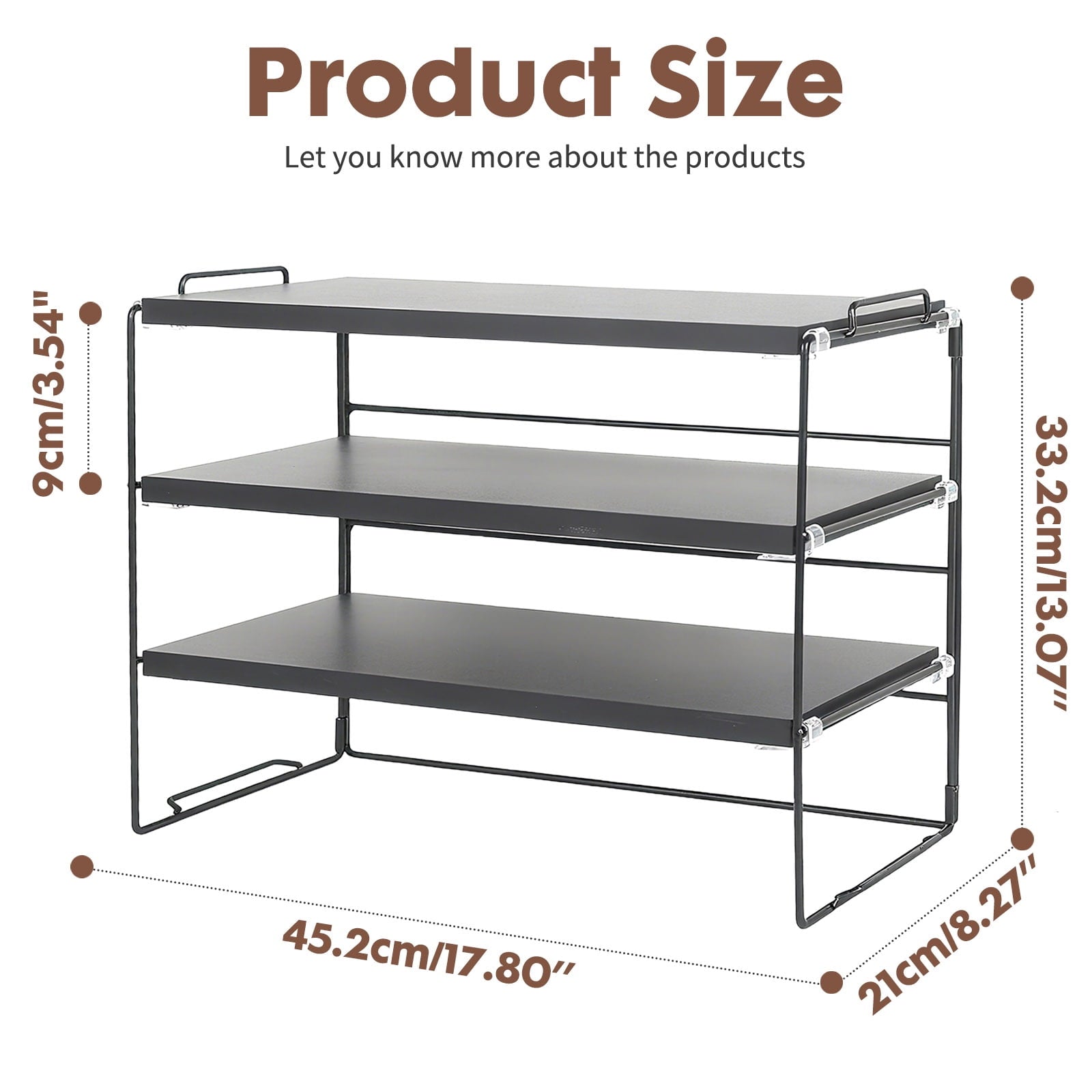 YOYTOO Desk Shelf Organizer, 3 Tier Desktop Organizers Storage Shelves Tabletop Bookshelf for Home Office, Black - Image 4
