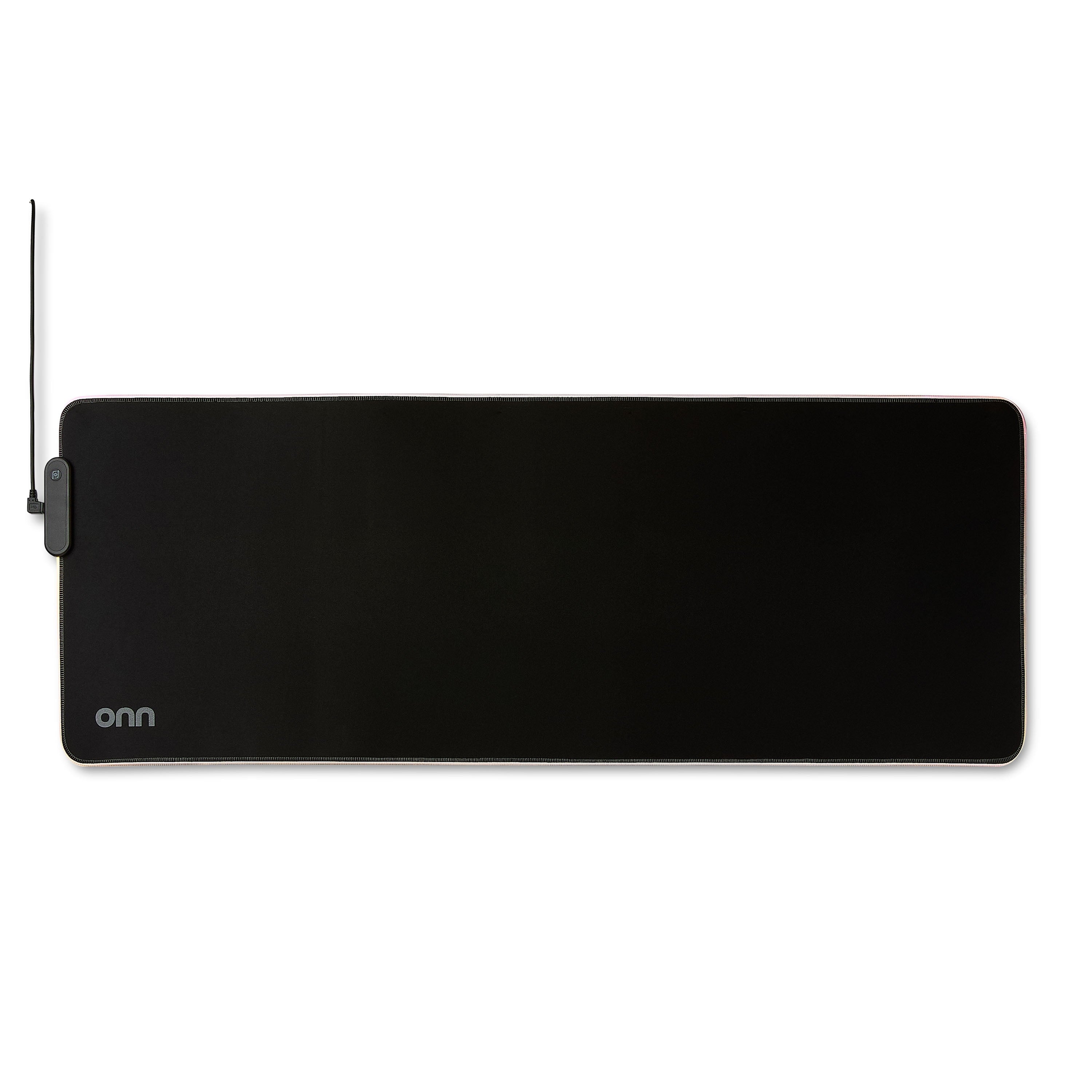 onn Gaming Desk Pad with LED RGB Lighting, Black 32", Rubber Anti-Slip base - Image 3