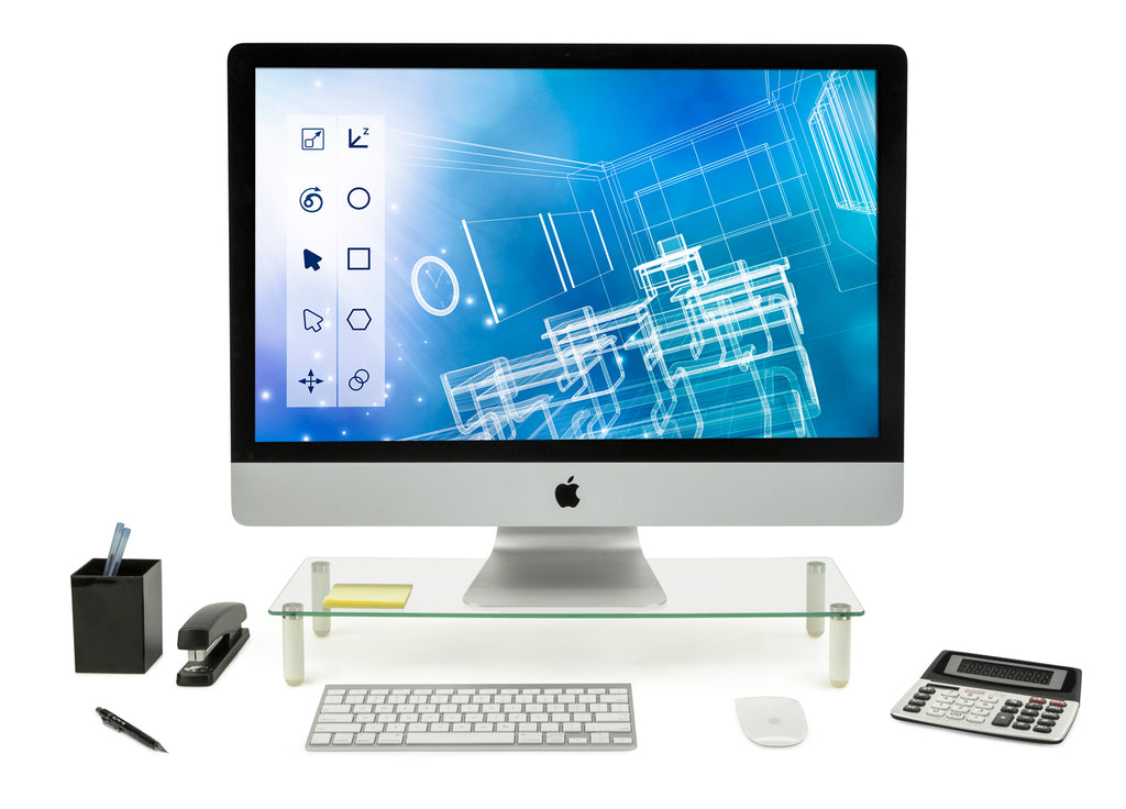 Mount-It! Glass Monitor Stand Riser | Fits 17-24 Inch Screens | Height Adjustable - Image 6