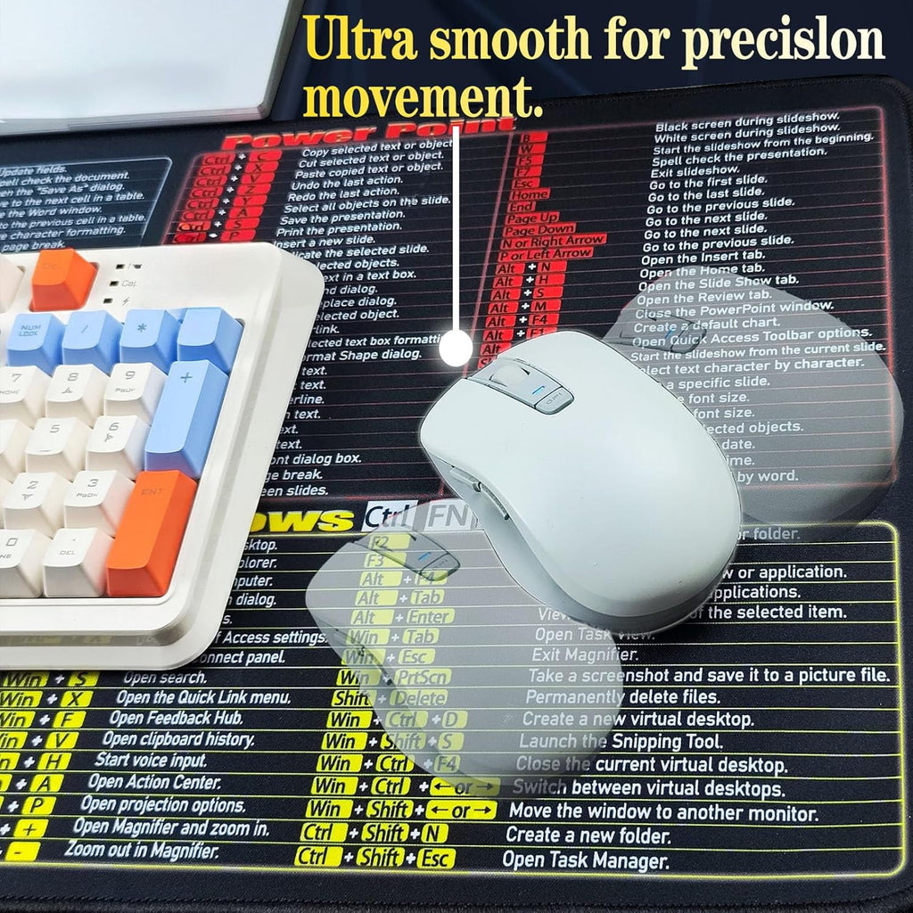 Excel/Word/Power Point/Windows Cheat Sheet Desk pad, Large Gaming Office pc Mouse pad,Keyboard Shortcuts Mouse pad,No... - Image 4