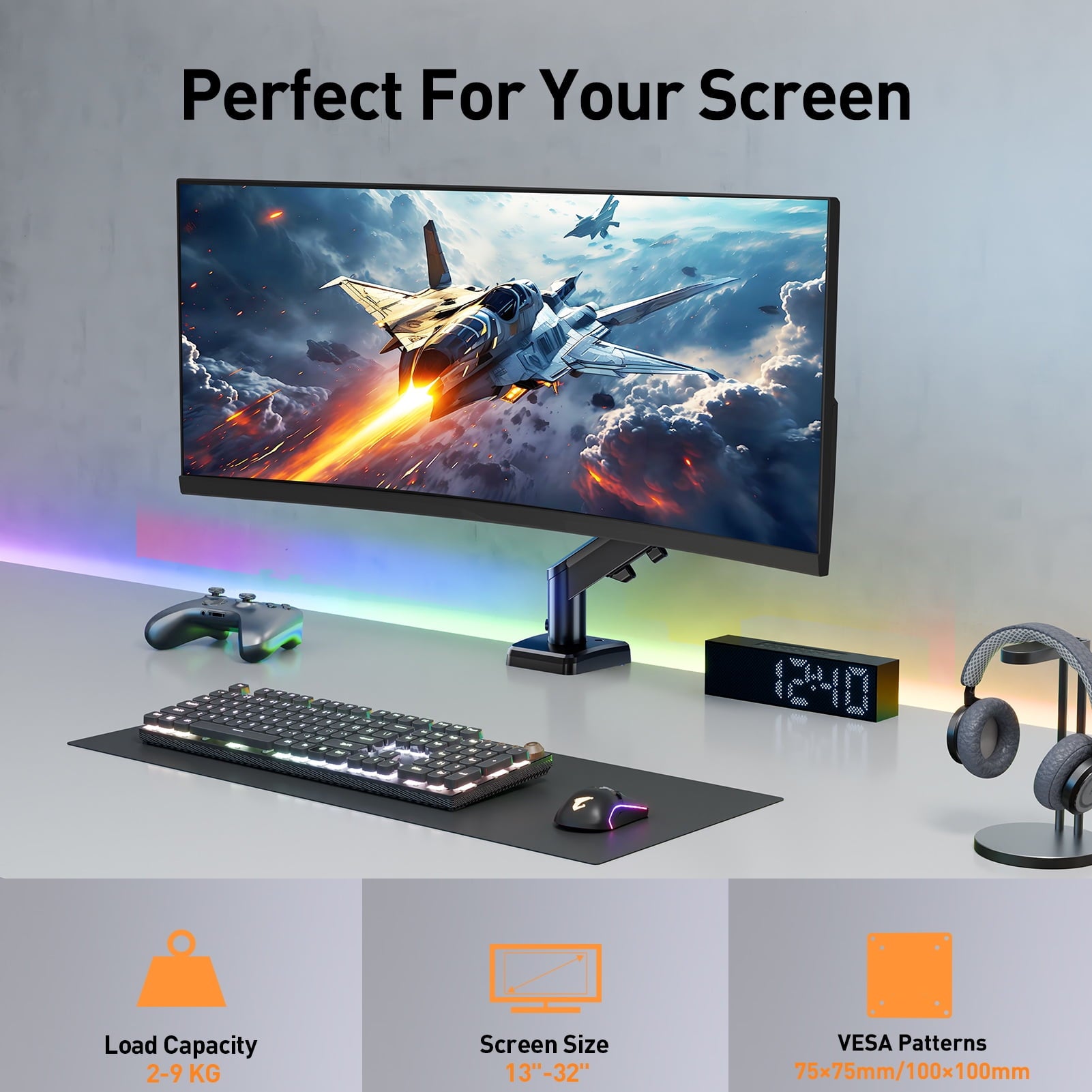 Single Monitor Desk Mount for 13"-32" Screens, Computer Monitors Stand, Height Adjustable Monitor Mount, with Gas Spr... - Image 2
