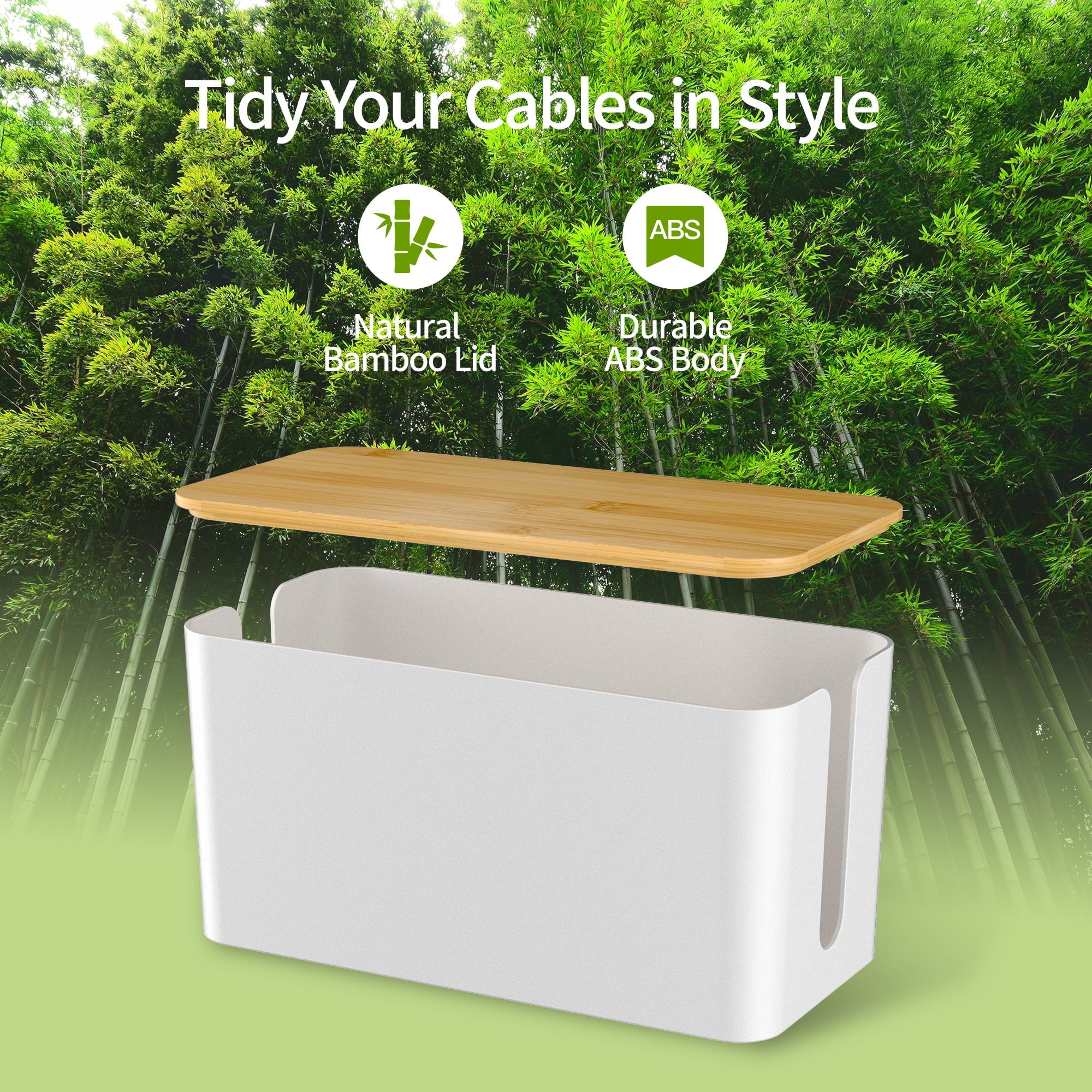 2 Pack Cable Management Box, Cord Organizer Box for Table - Image 6