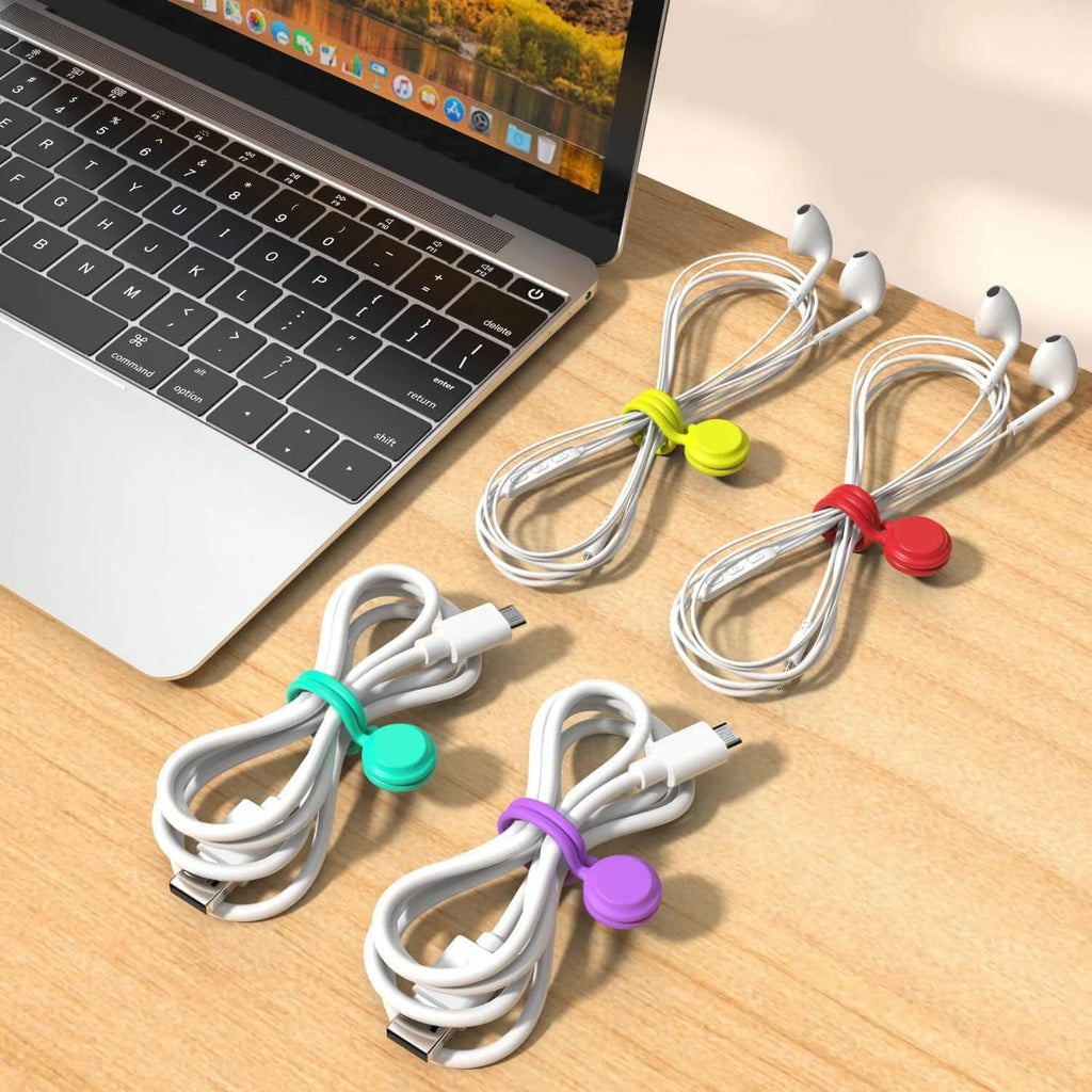 Magnetic Cable Ties 10 Pcs Reusable Cable Organizers Earbuds Cords USB Cable Manager Keeper Wrap Ties Straps for Offi... - Image 6