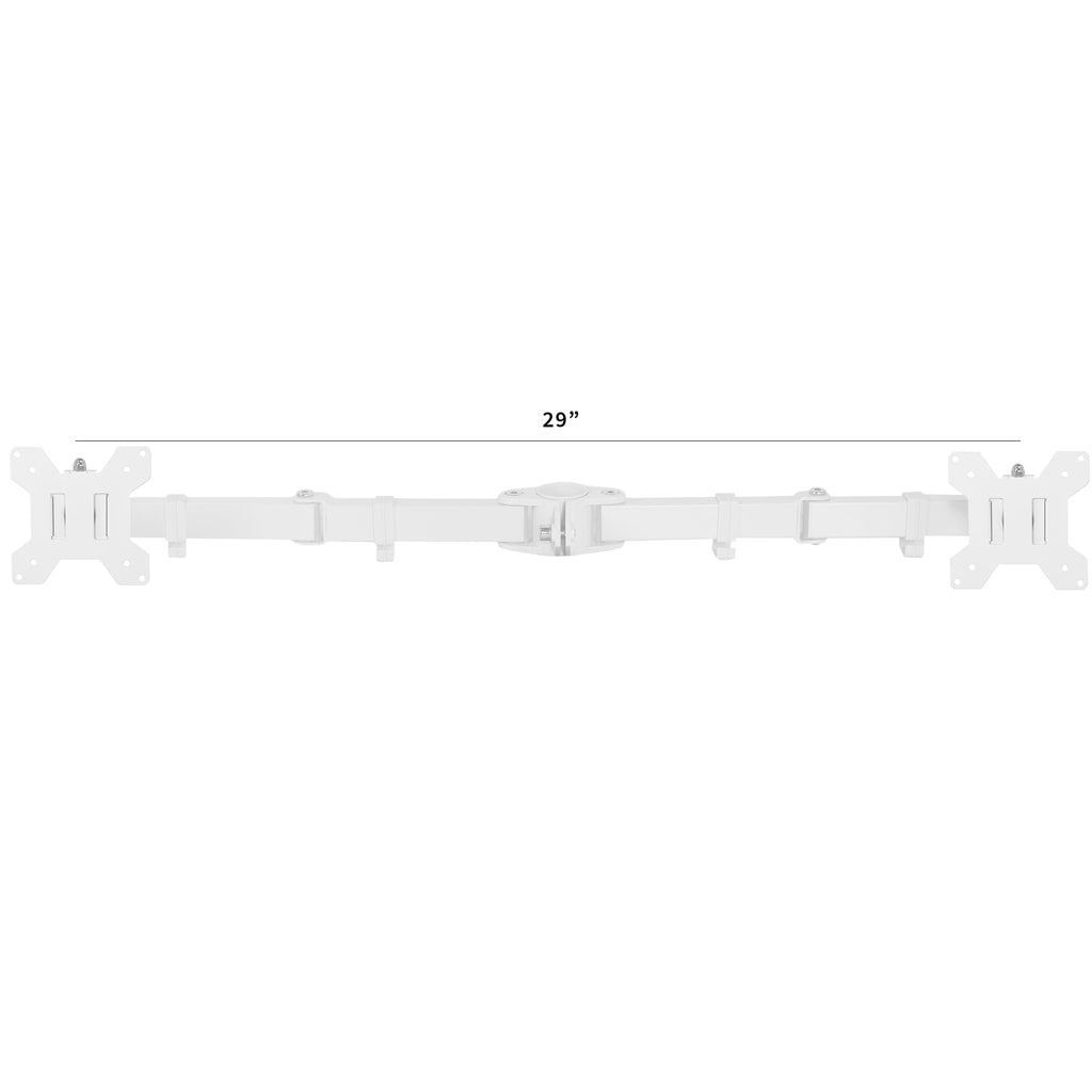 White Fully Adjustable Dual Monitor Arm for Desk Mount Stand - Image 2