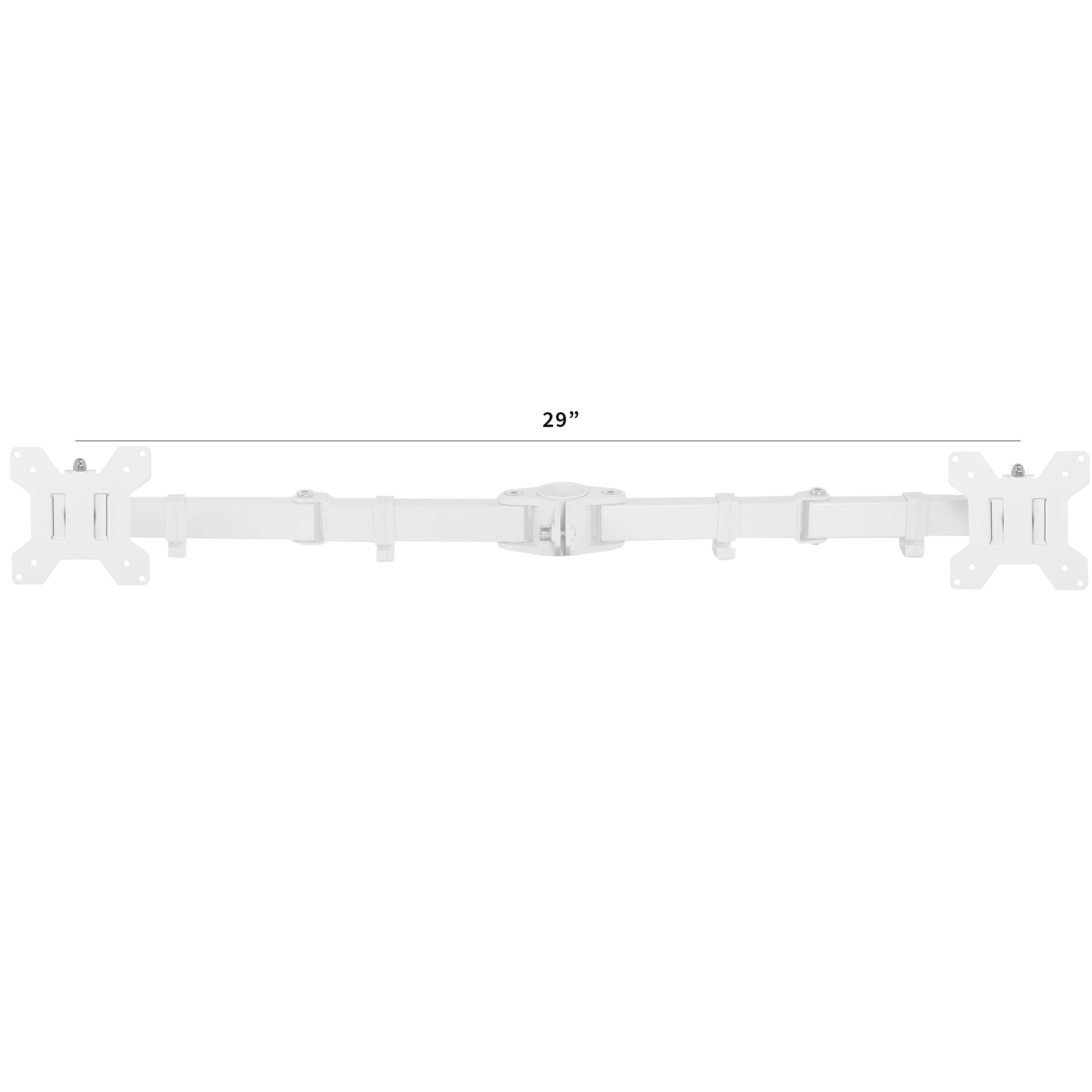 White Fully Adjustable Dual Monitor Arm for Desk Mount Stand - Image 2