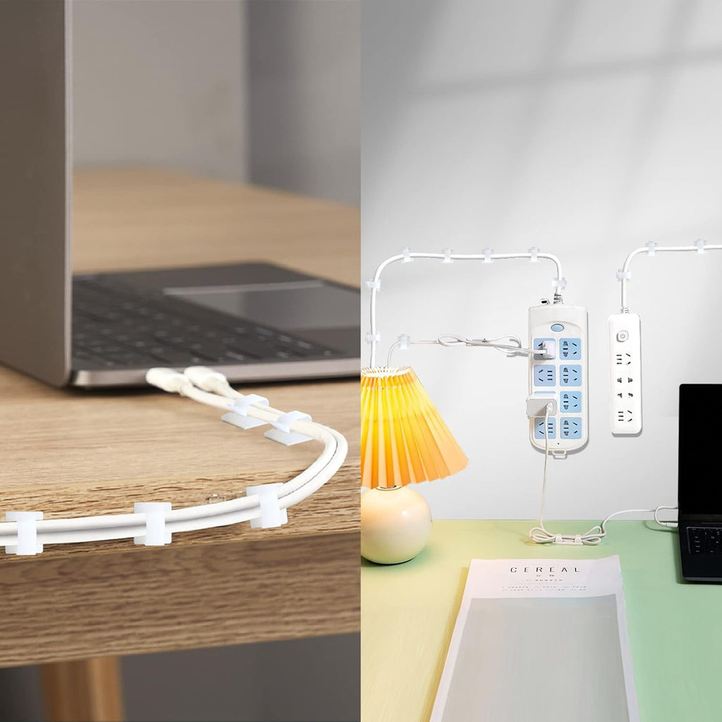 120 Pcs Adhesive Cable Wire Clips, Cable Staples Outdoor Cable Management Wire Organizer Cord Holder for Under Desk, ... - Image 6