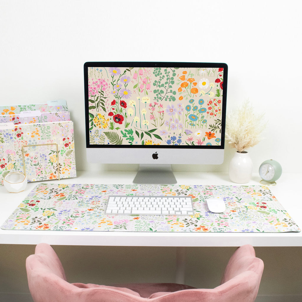 Large 15.5 x 35" Desk Mat, Garden Party - Image 2