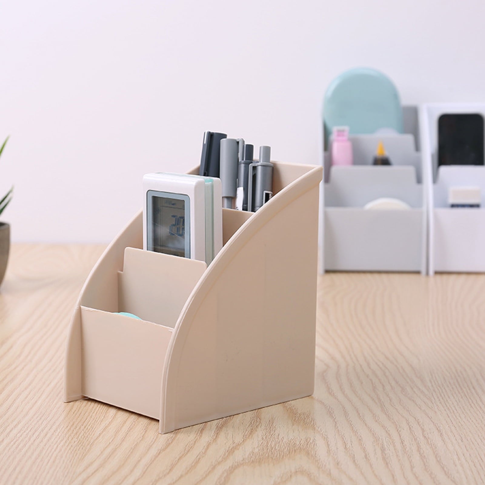 Cheers.US 3-Compartment Desktop Organizer, Beige - Image 3