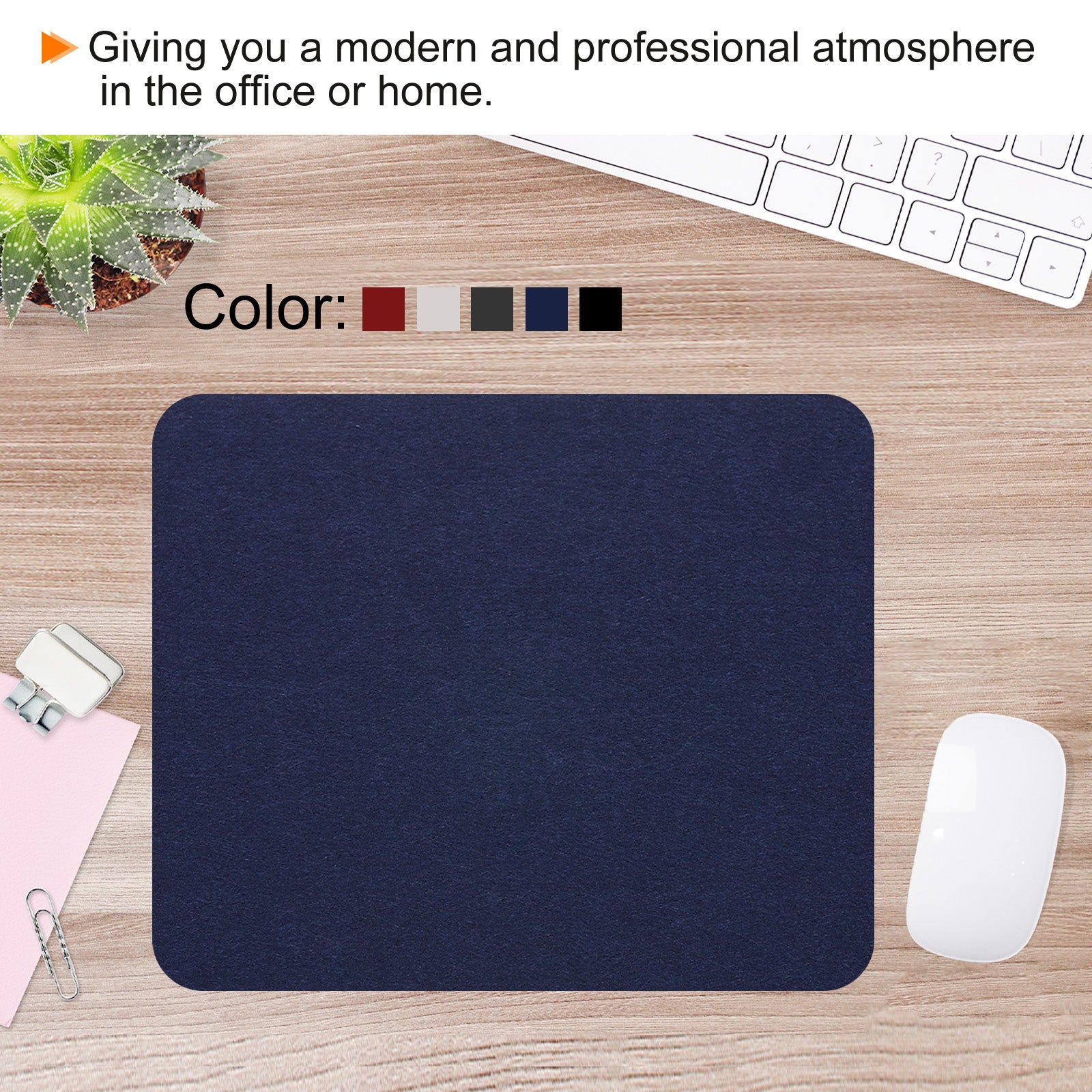 Felt Dual Side Desk Pad Writing Mat for Office Home Black 23.5x20 - Image 5