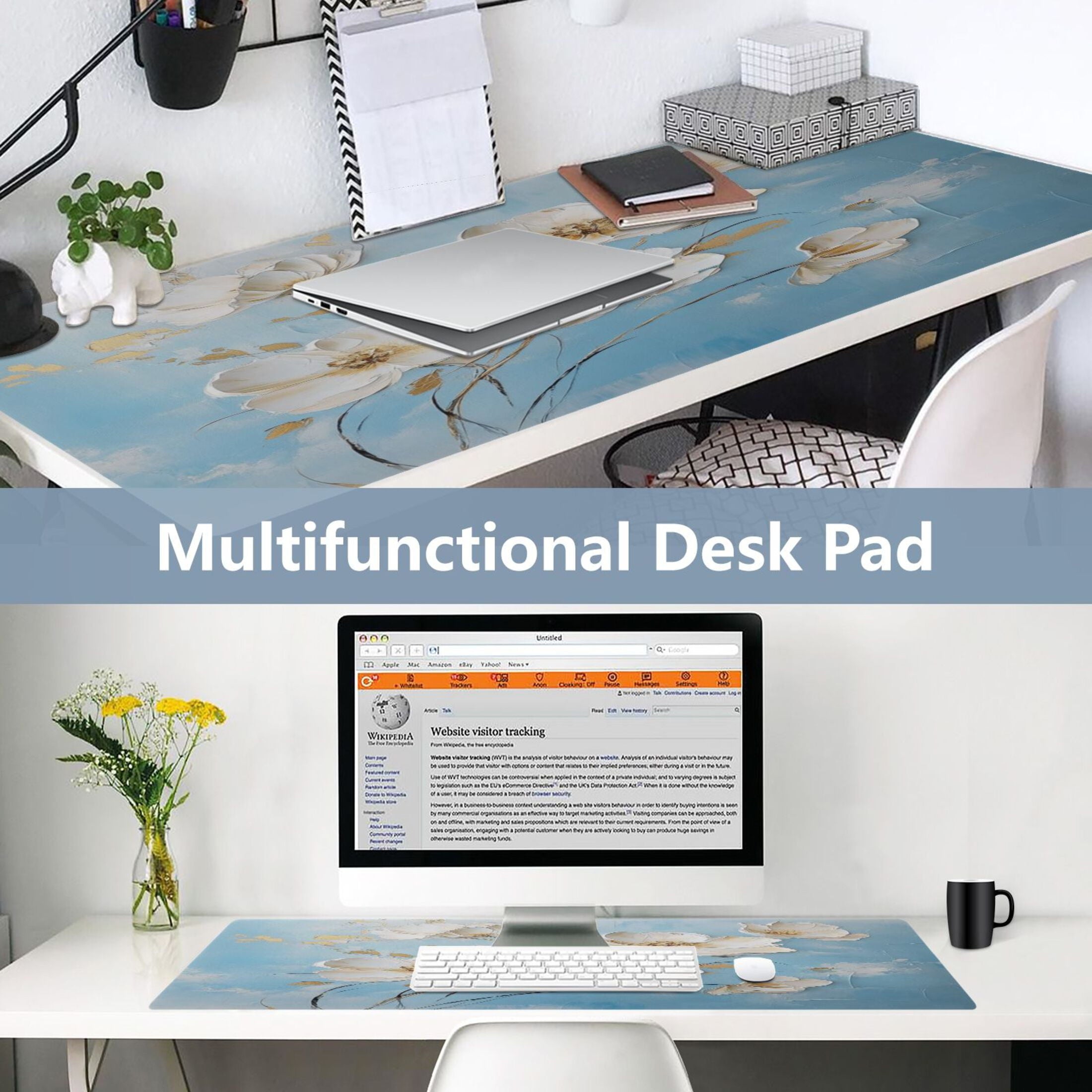 Leather Keyboard and Mouse Desk Mat Office Desk Accessories Protective Office Desk Decor Desk Pad Mat for Gaming, Wor... - Image 6