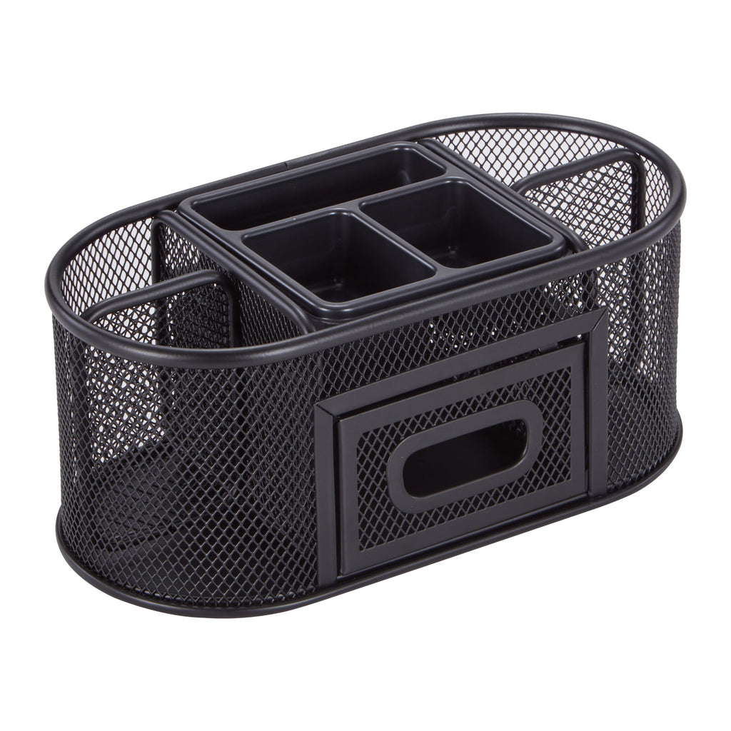 Metal Mesh Desktop Organizer, 8 Compartments, Black - Image 2