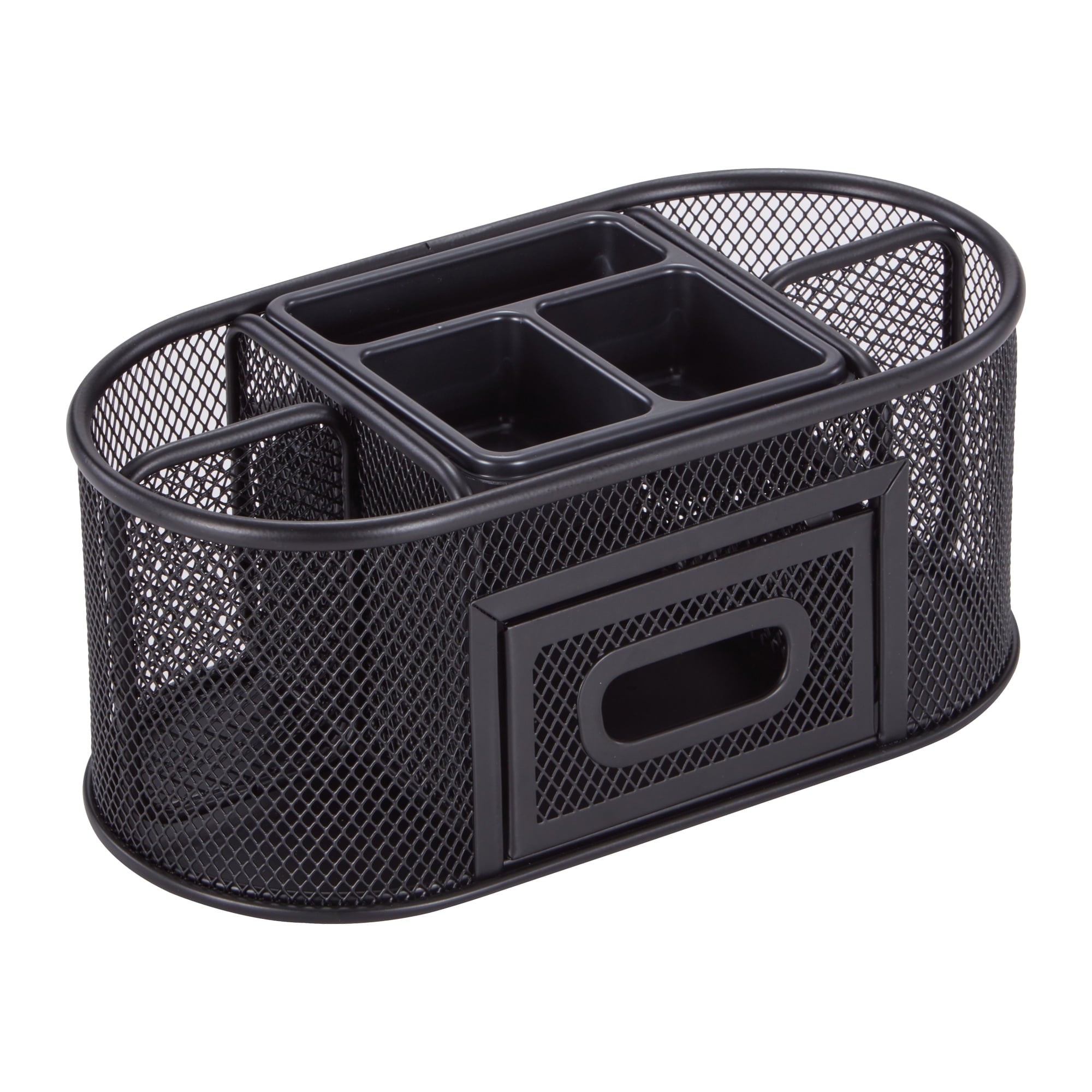 Metal Mesh Desktop Organizer, 8 Compartments, Black - Image 2