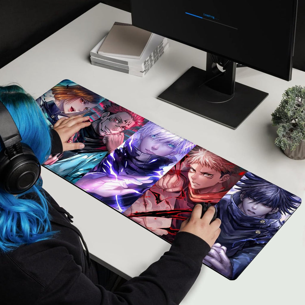 Anime Jujutsu Kaisen Mouse Pad Non-Slip Rubber Desk Mat Extended Large Gaming Mousepad for Office Desk Decor 31.5 x 1... - Image 2