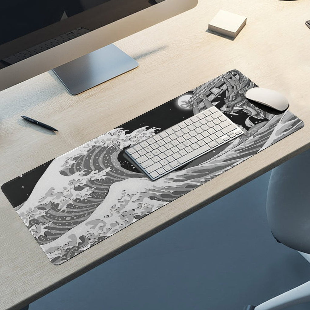 Gaming Mouse Pad Waves Sea Dragon Mouse Pad 31.5x11.8 Inch, Extended XL Computer Desk Mat Waterproof Non-Slip Long De... - Image 5
