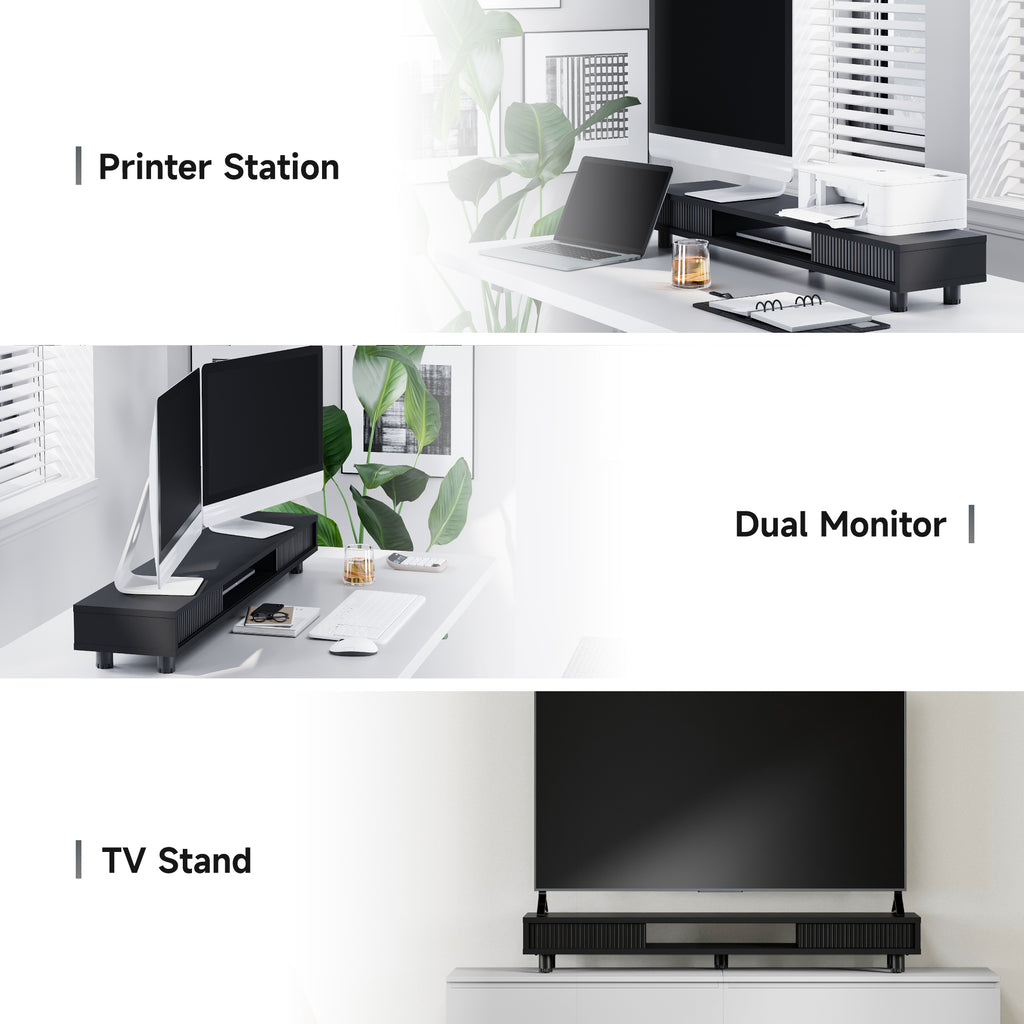 Fenge Dual Monitor Stand, 42.5inch Long Monitor Stands Riser for 2 Monitors - Image 3