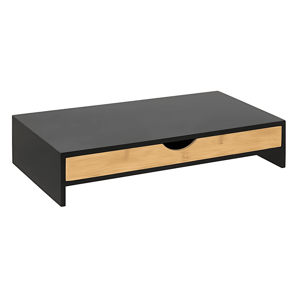Ergonomic Monitor Stand with Bamboo Drawer, Computer Riser for Desk with Storage Organizer, Desktop Shelf for Home Of... - Image 2
