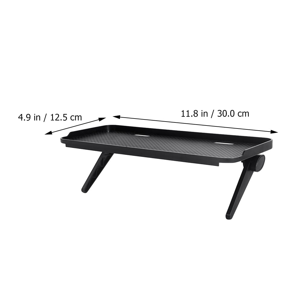 Adjustable Black Monitor Stand Riser for Flat Screen TV, Desktop Computer Storage Organizer Shelf - Image 2