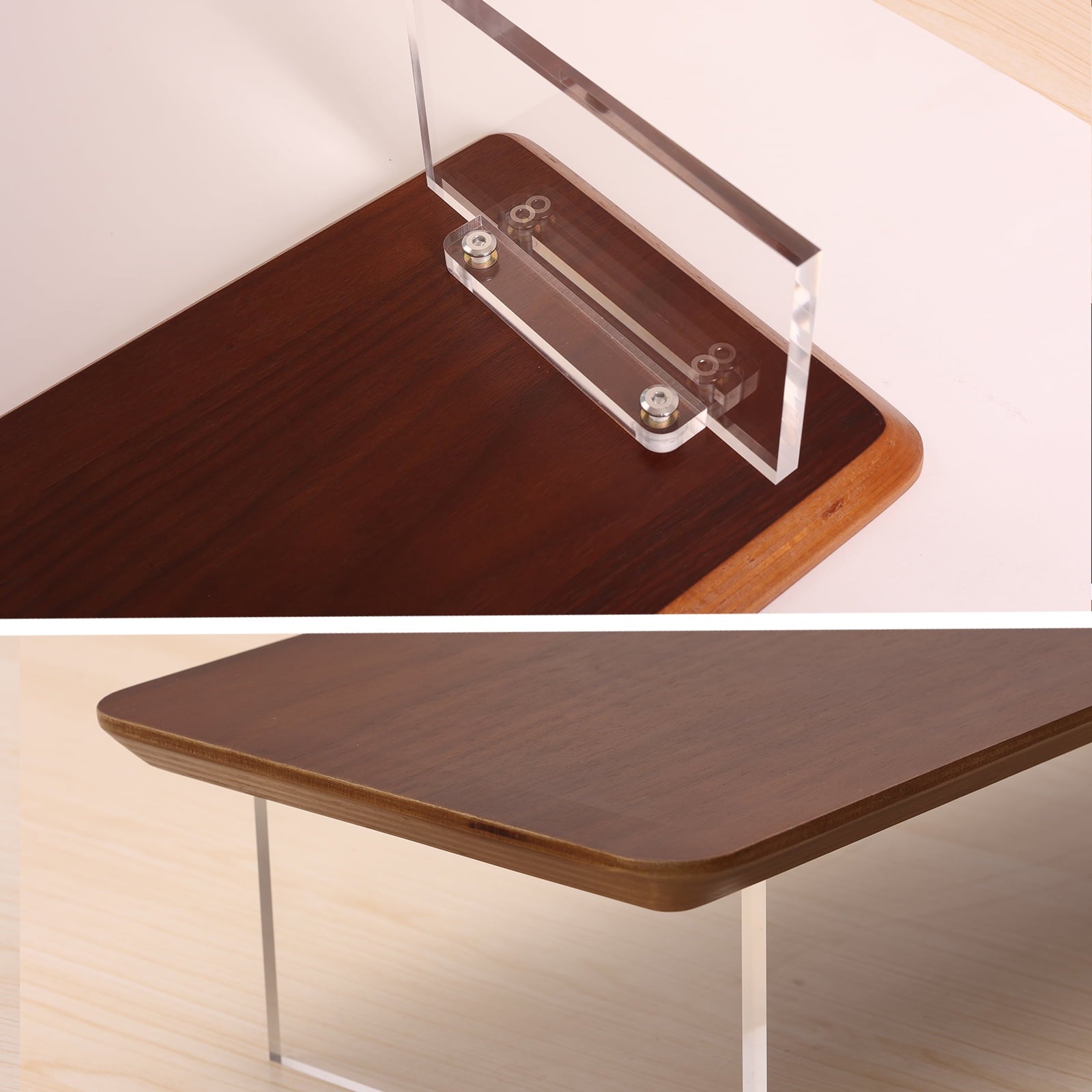 Wooden Monitor Stand Riser with Wireless Charging USB Port Desktop Organizer Shelf 31.5 Inch Large 1 Pack - Image 4