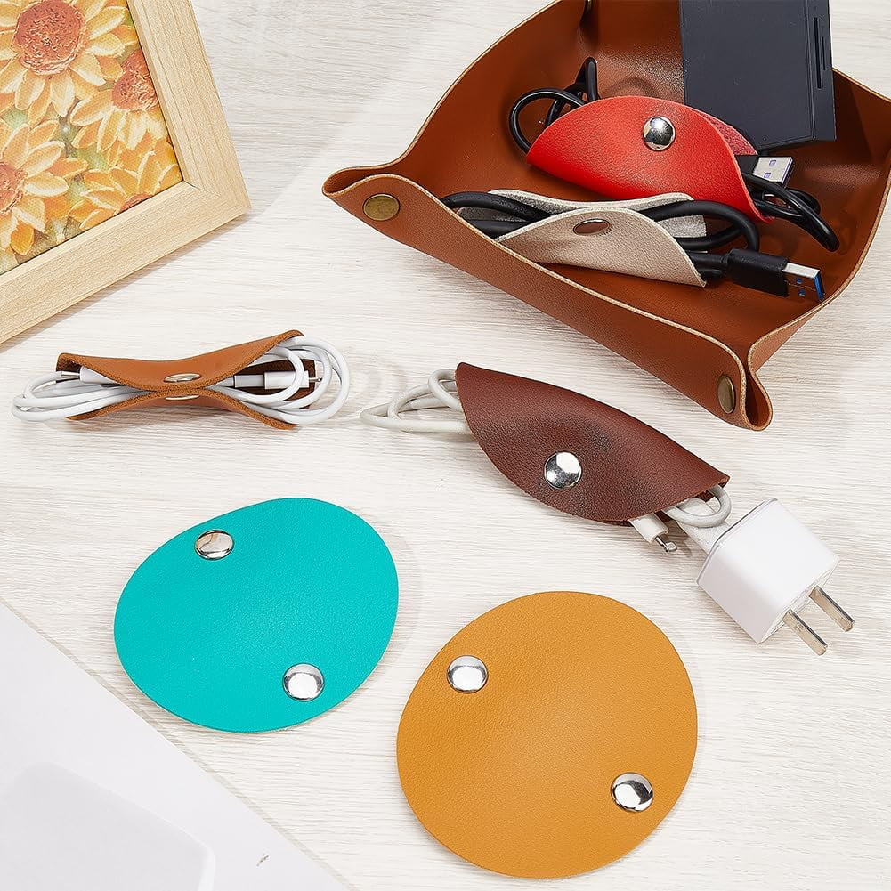 6 Cable Straps Fastening Ties Cord Organizer Reusable Round Wire Clips Charging Cord Wrap Ties Data Power USB Holder ... - Image 4