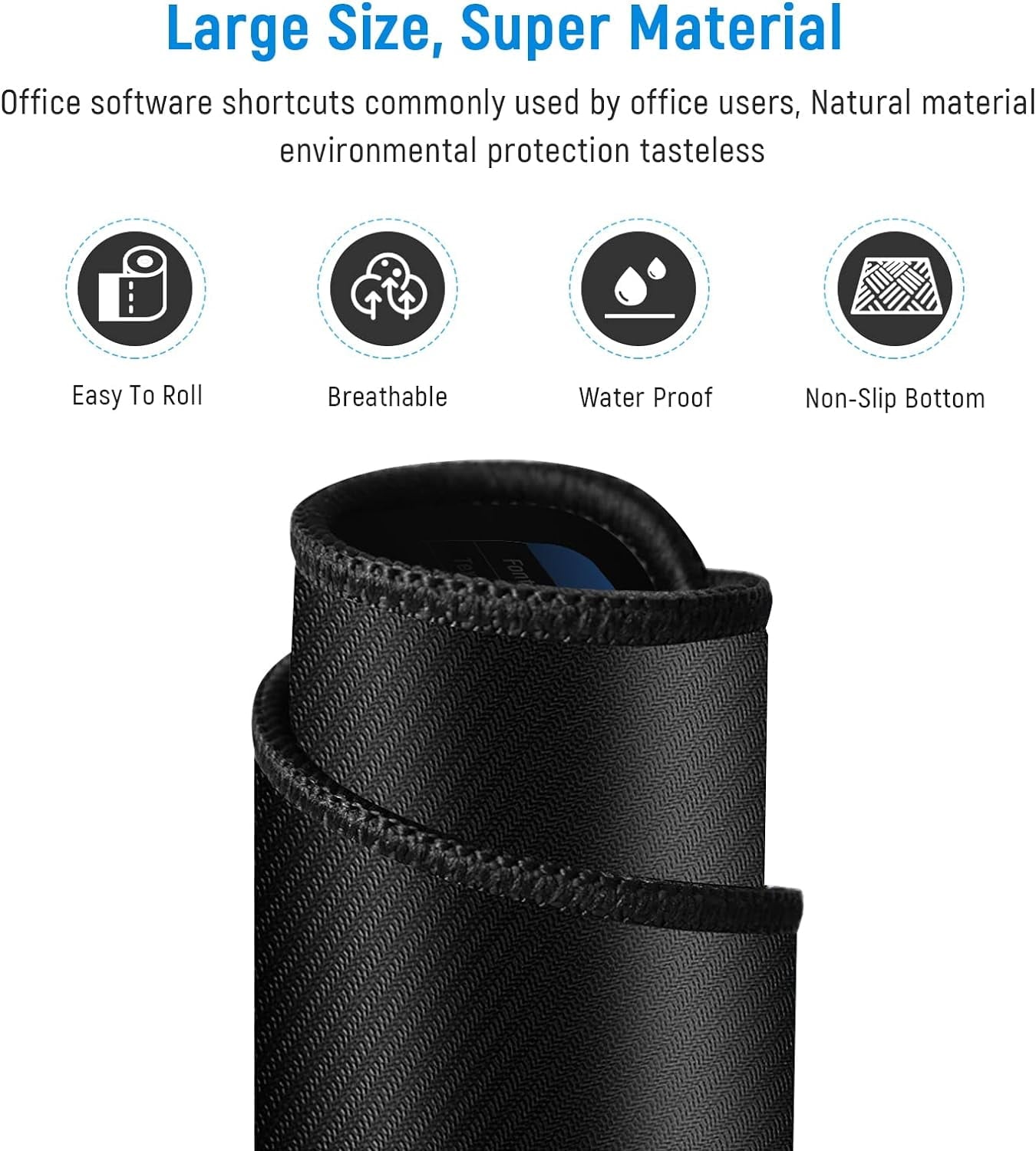 Large Gaming Mouse Pad Desk Mat Office Software Excel Shortcuts Mousepad with Personalized Design Extended Size 35.4 X 15.7inches by Office - Image 5