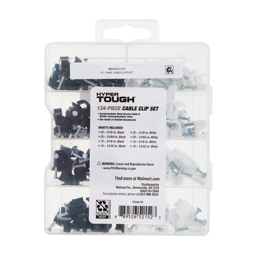 134-Piece Polypropylene Cable Clip Set for Wood and Masonry - Image 2