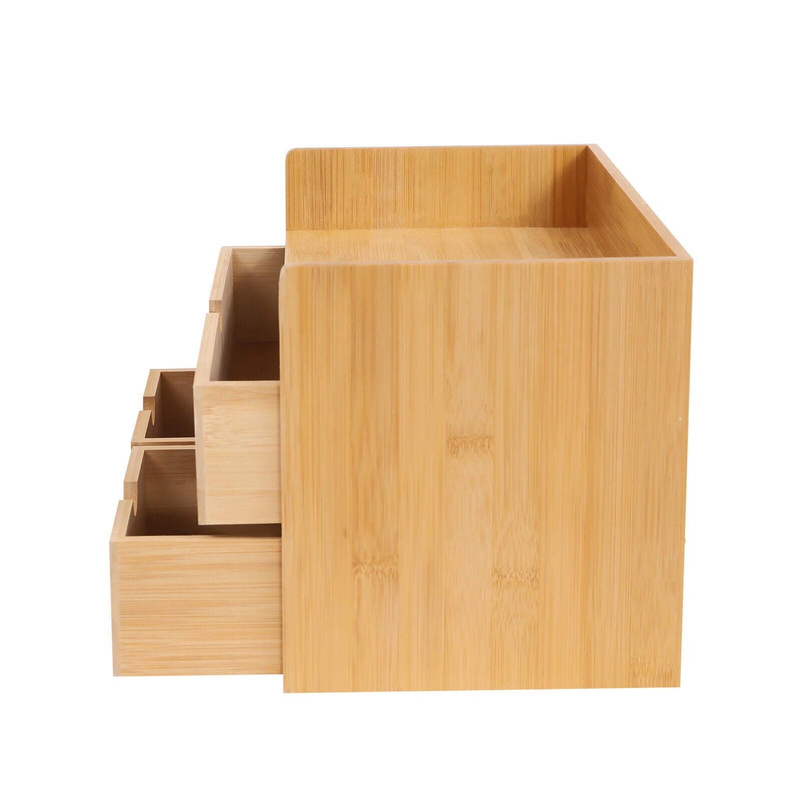 Color Tabletop Storage Box Bamboo Desk Organizer 3 Ders Home Office - Image 3